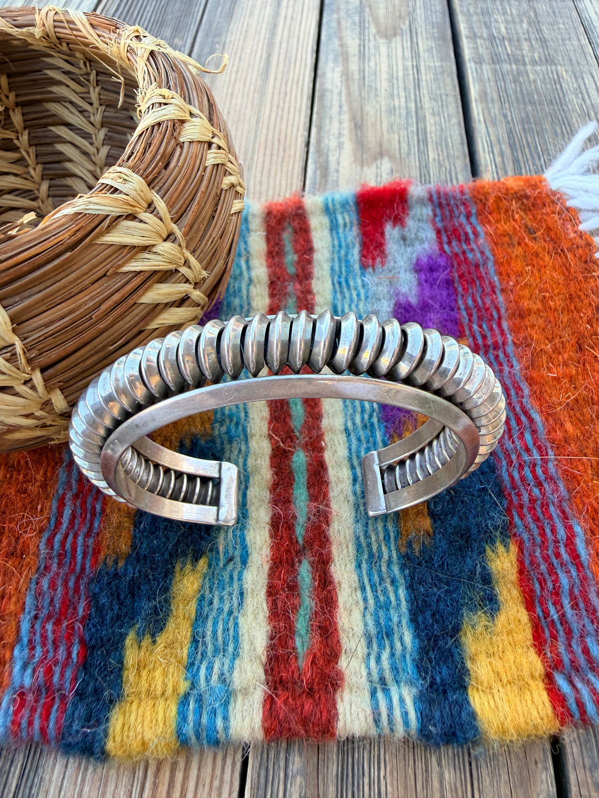 Handcrafted Old Pawn Rolled Sterling Silver Cuff Bracelet