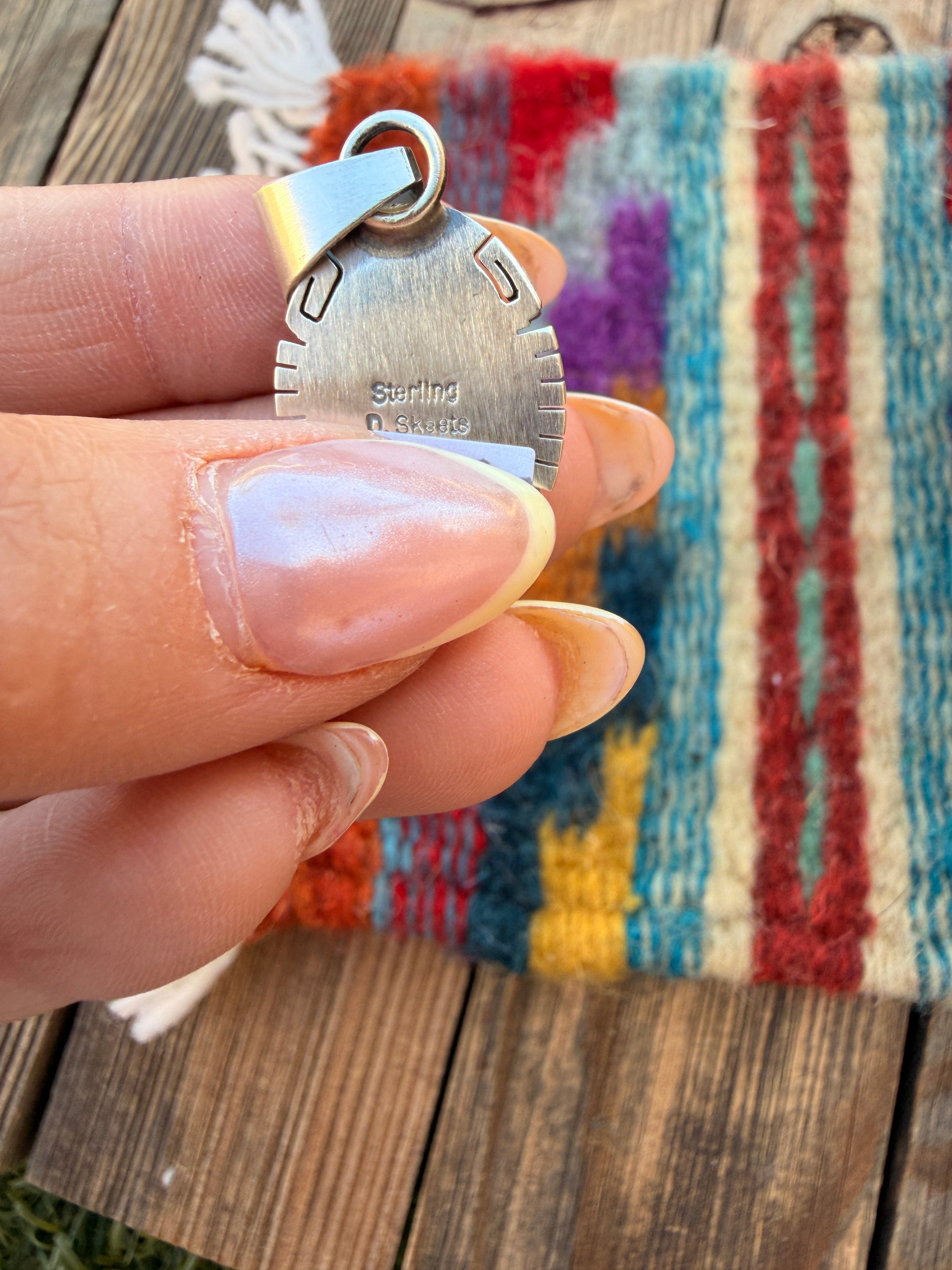 Handcrafted Sterling Silver & Golden Hills Turquoise Pendant by David Skeets