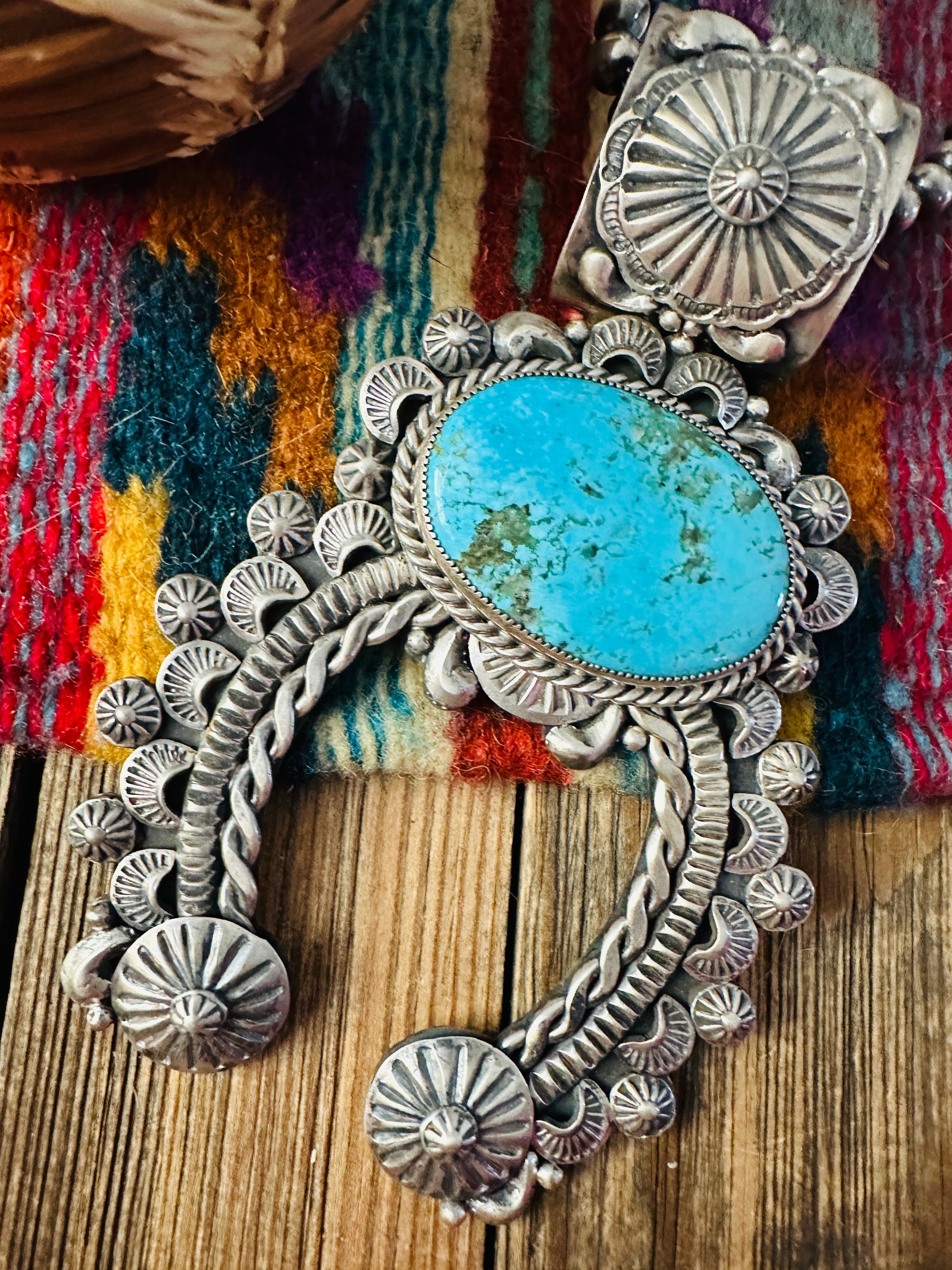 Handcrafted Sterling Silver & Turquoise Naja Pendant