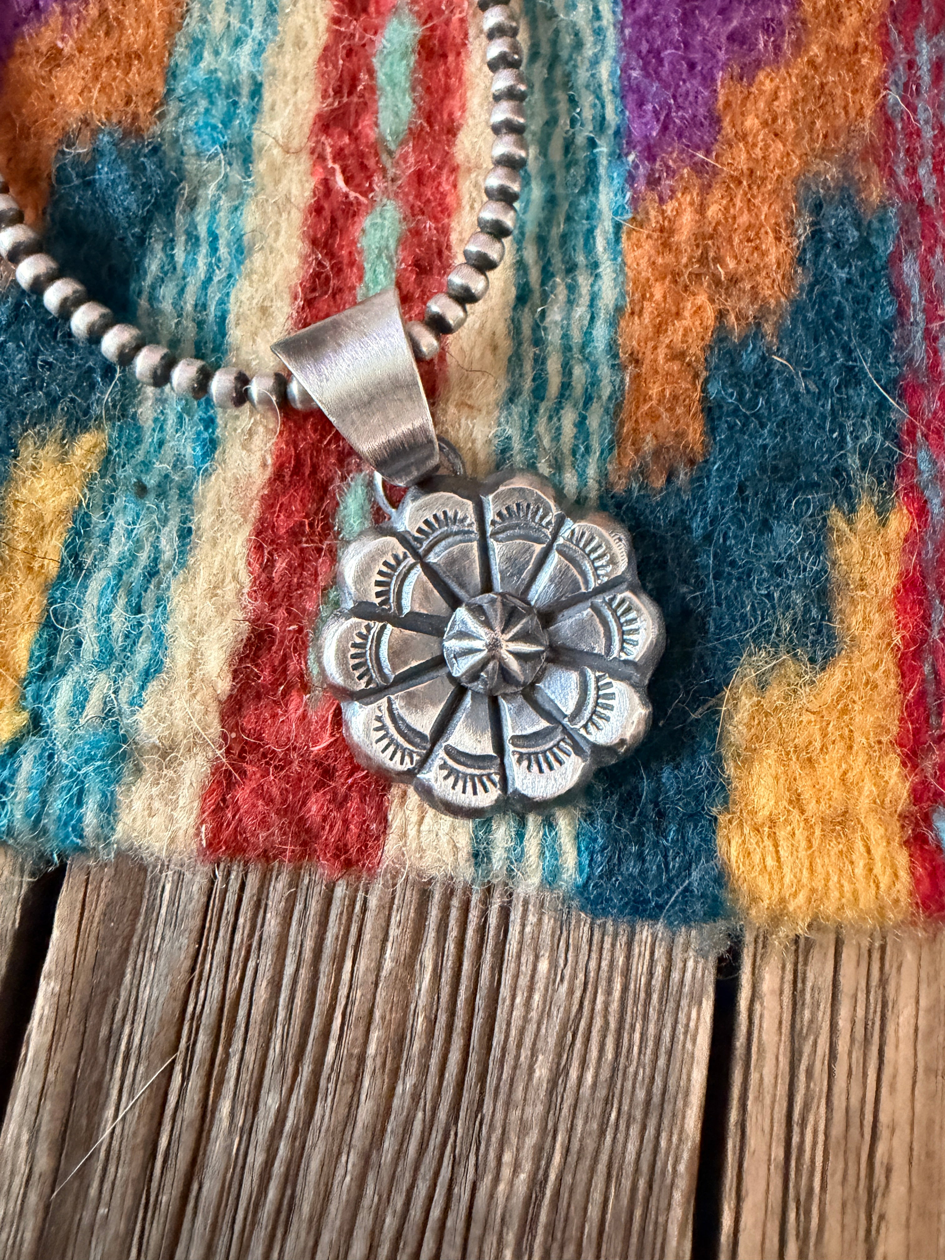 Handcrafted Sterling Silver Flower Pendant by Chimney Butte