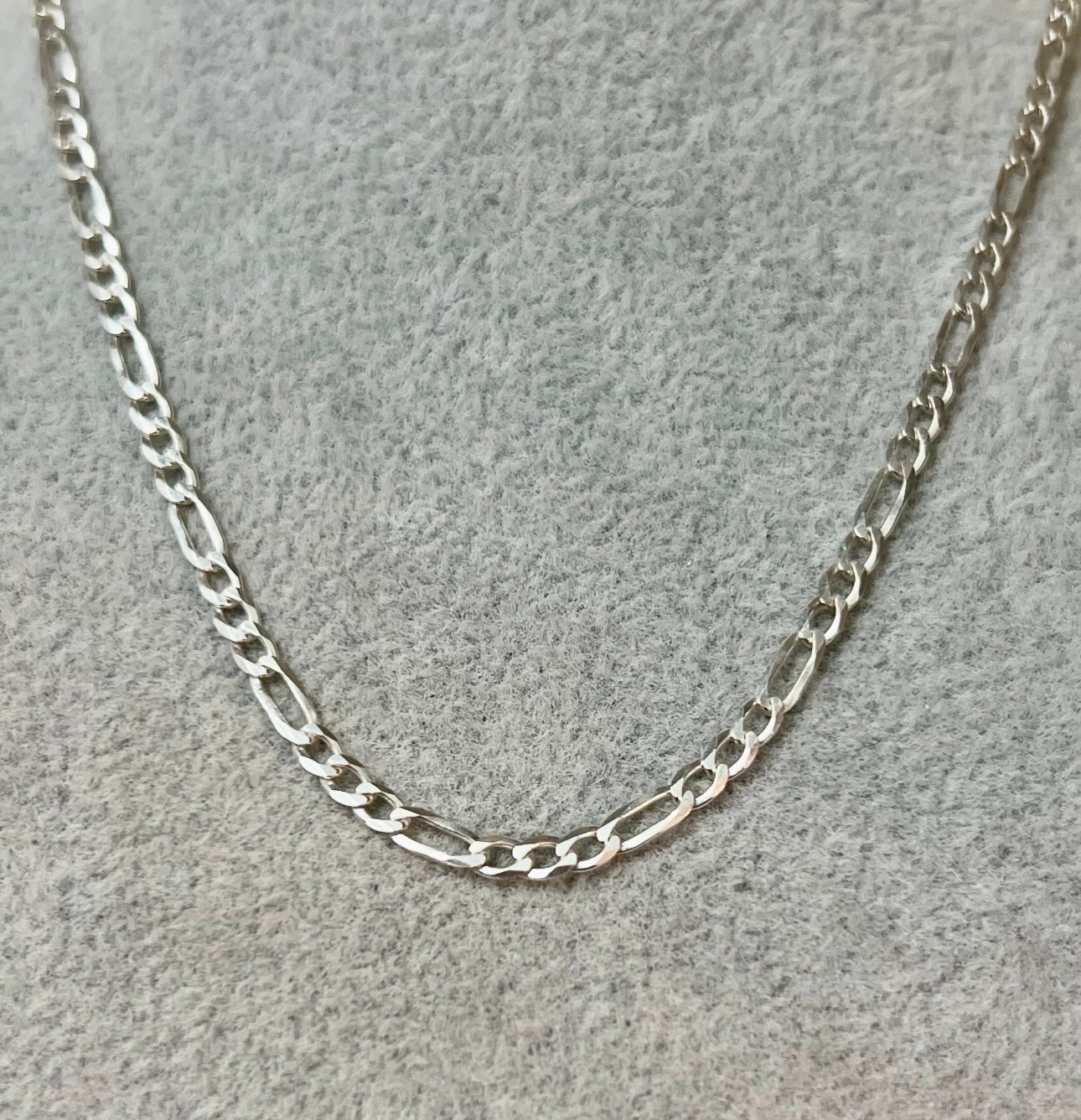 Figaro Sterling Silver Chain Necklace