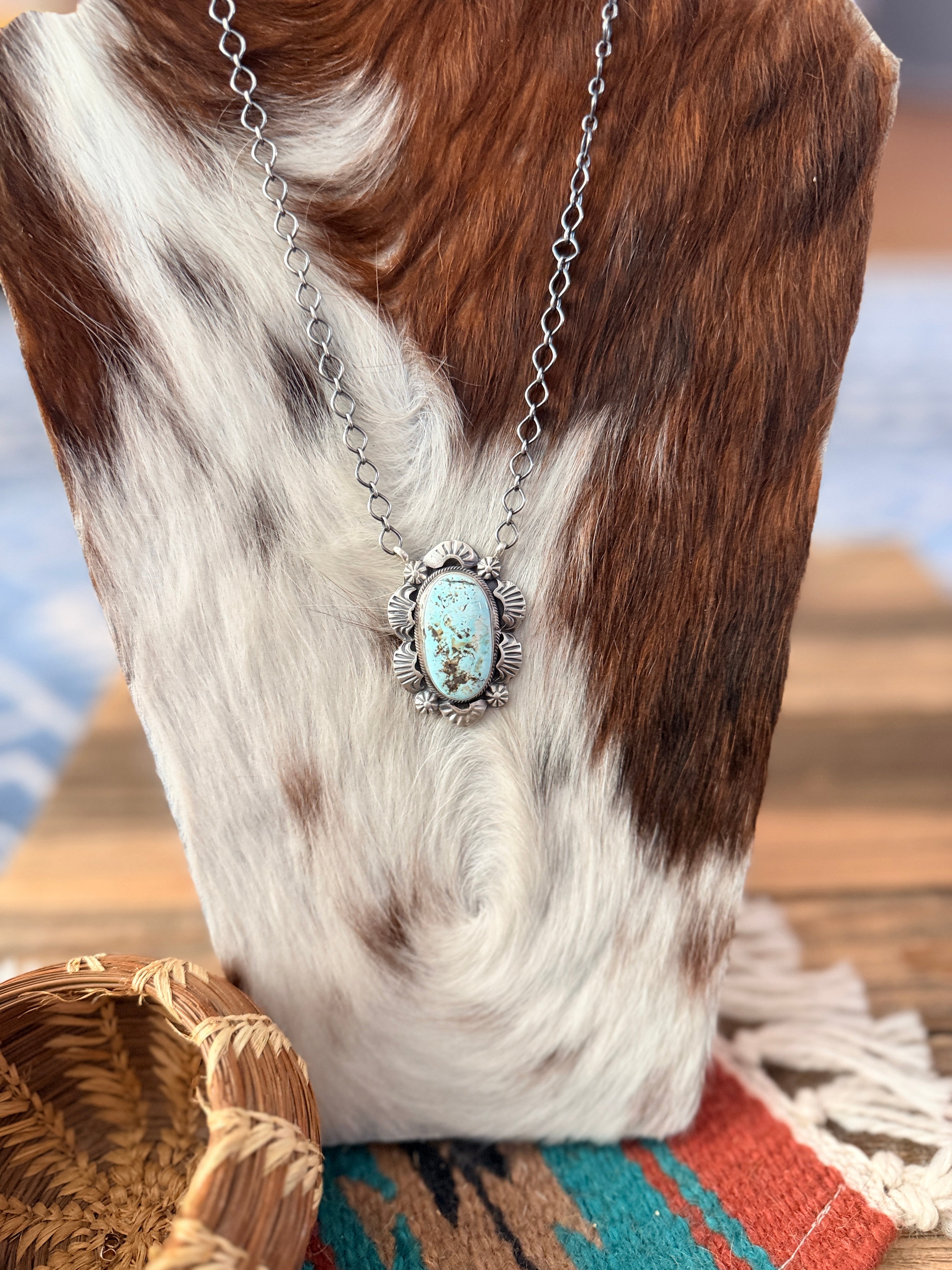 Handcrafted Dry Creek Turquoise & Sterling Silver Necklace