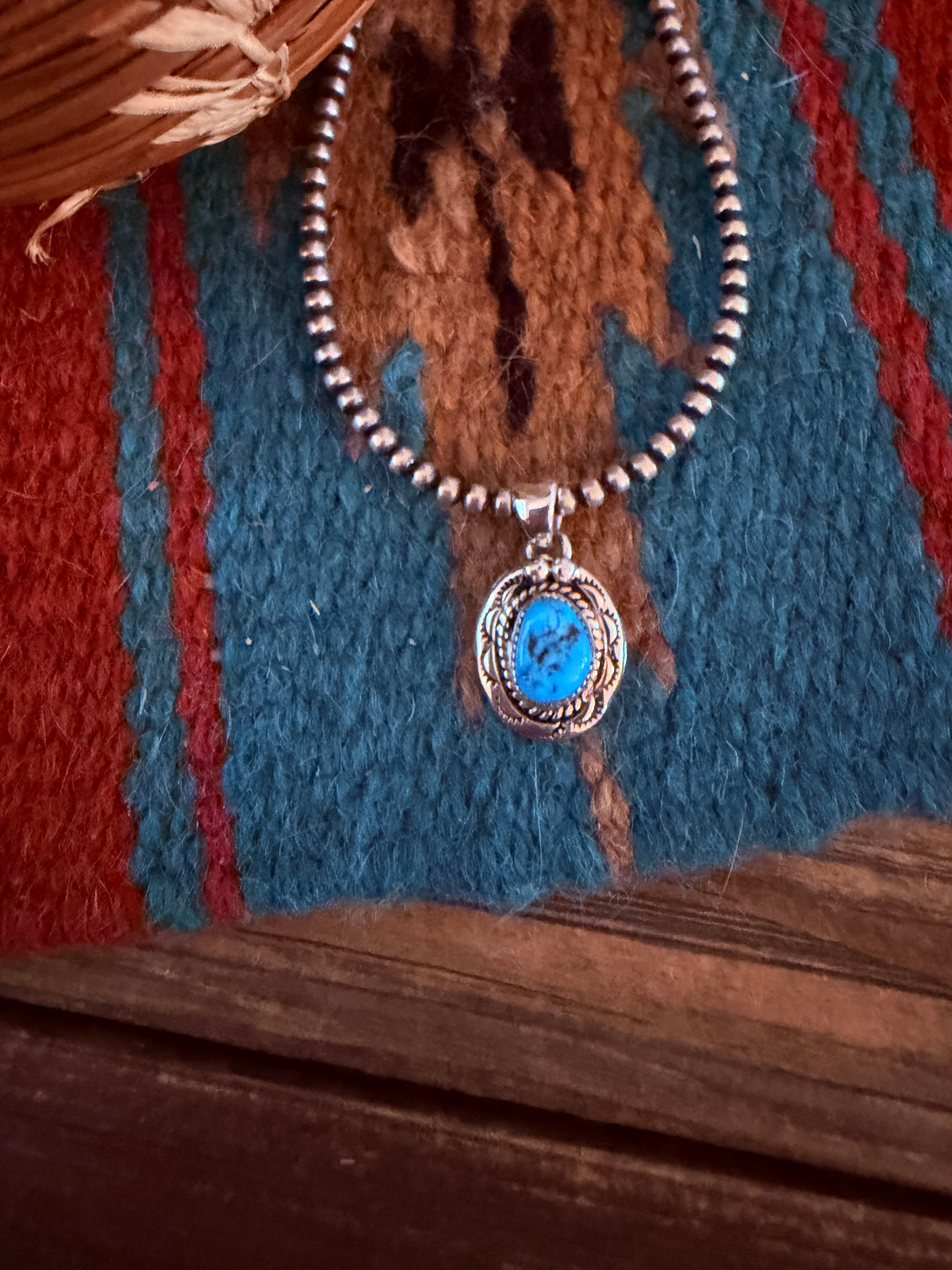 Handcrafted Sterling Silver & Turquoise Pendant