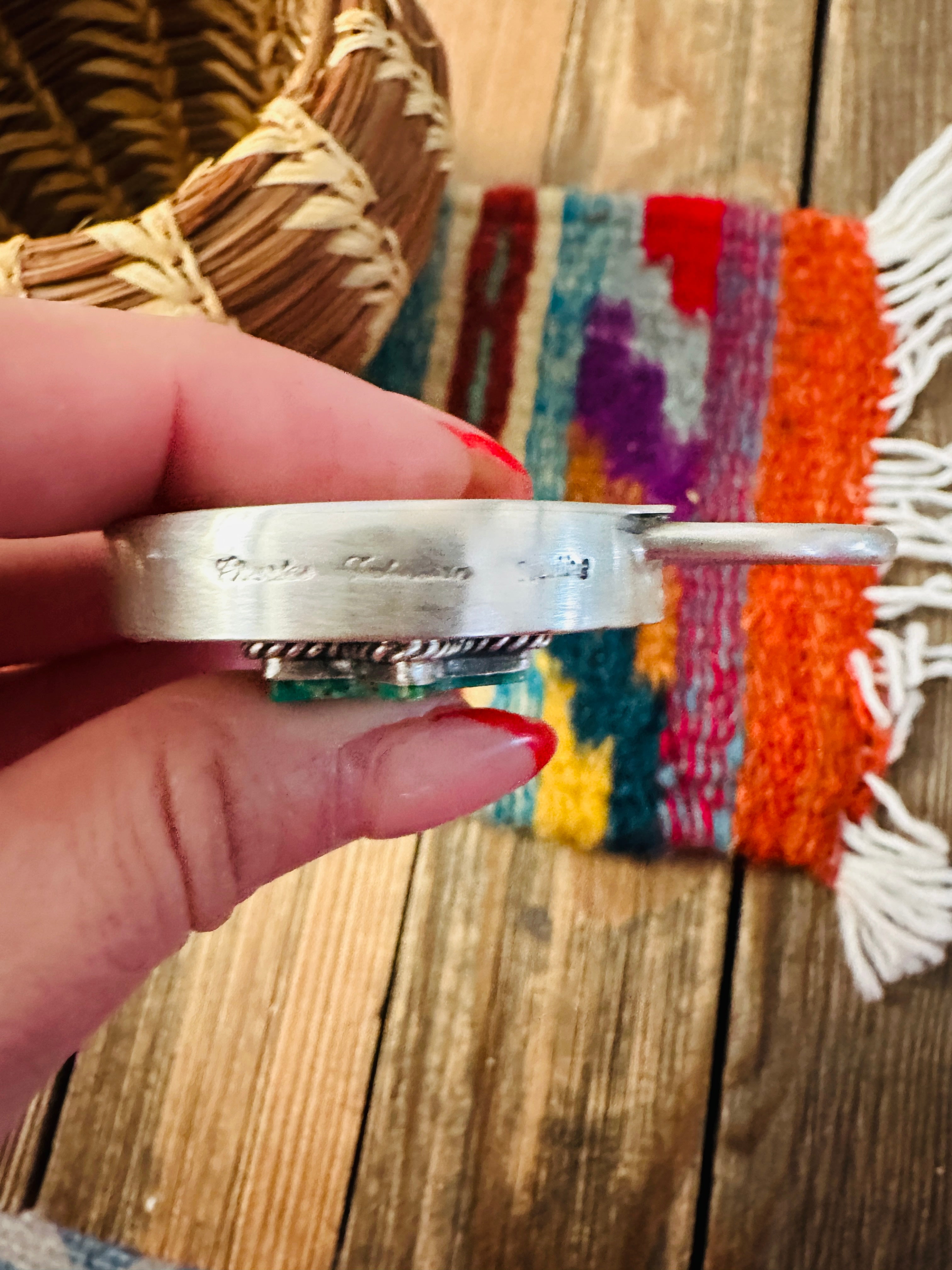 Handcrafted Turquoise & Sterling Silver Star Locket Style Pendant by Charles Johnson