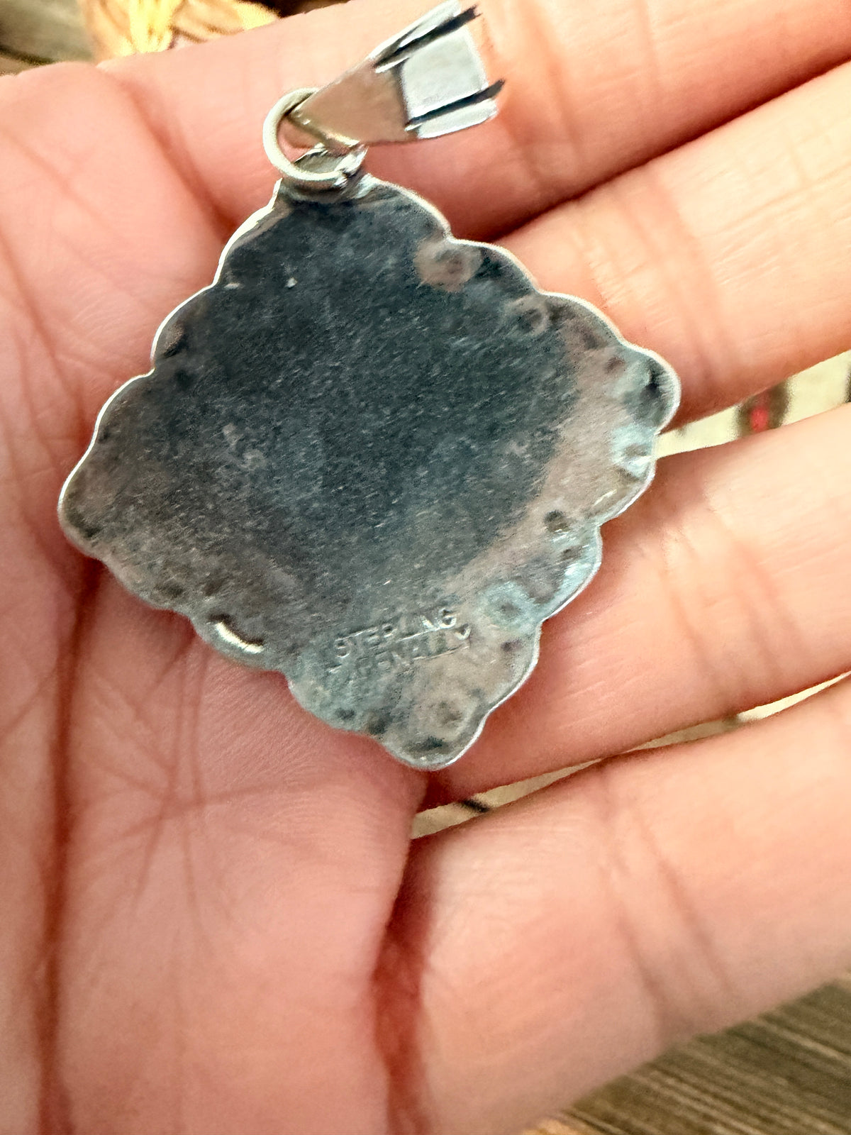Handcrafted Sterling Silver and Amerhyst Cluster Bear Pendant by Tina Benally