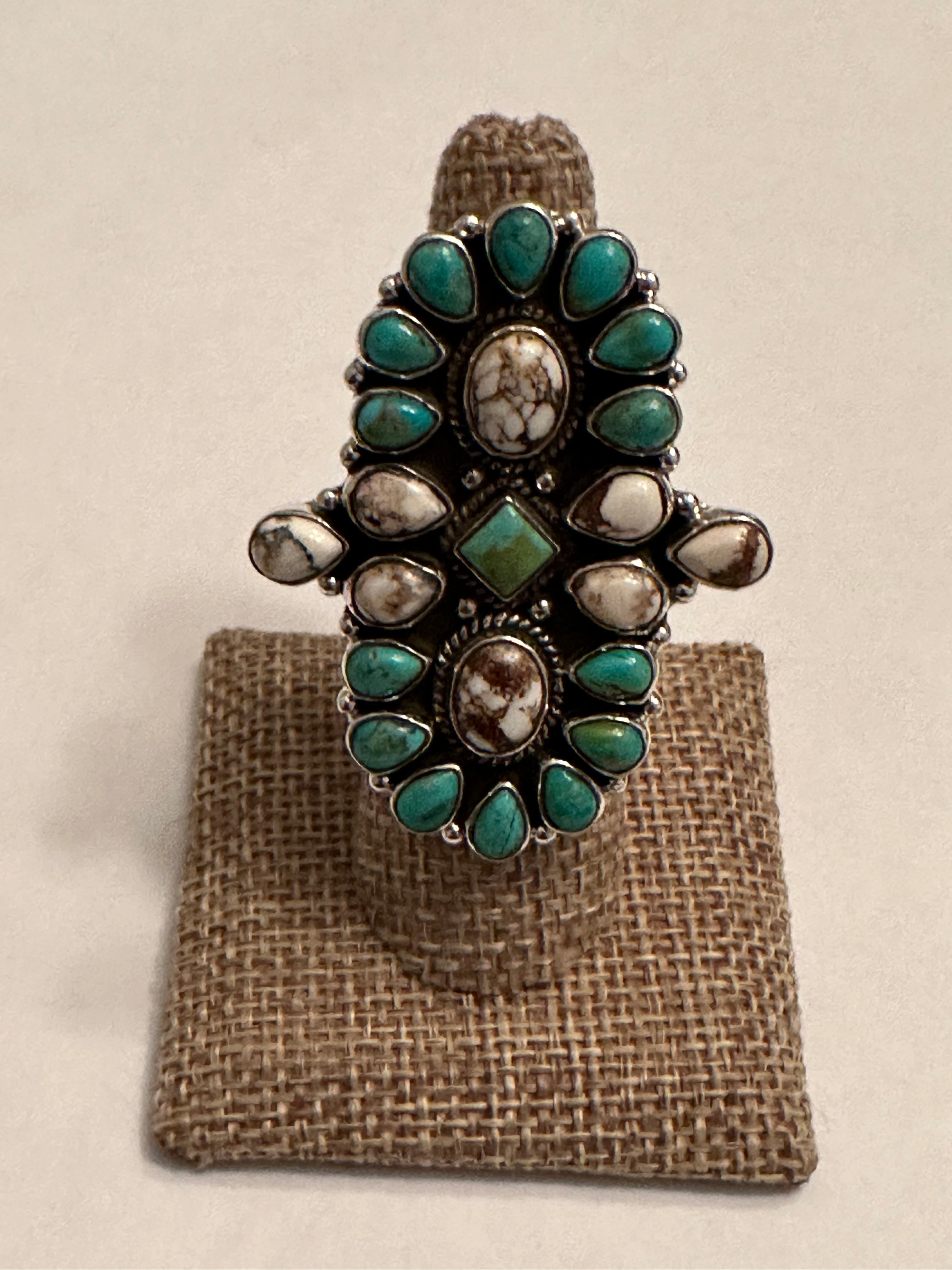 Terra Fusion Wild Horse & Turquoise Sterling Silver Adjustable Ring