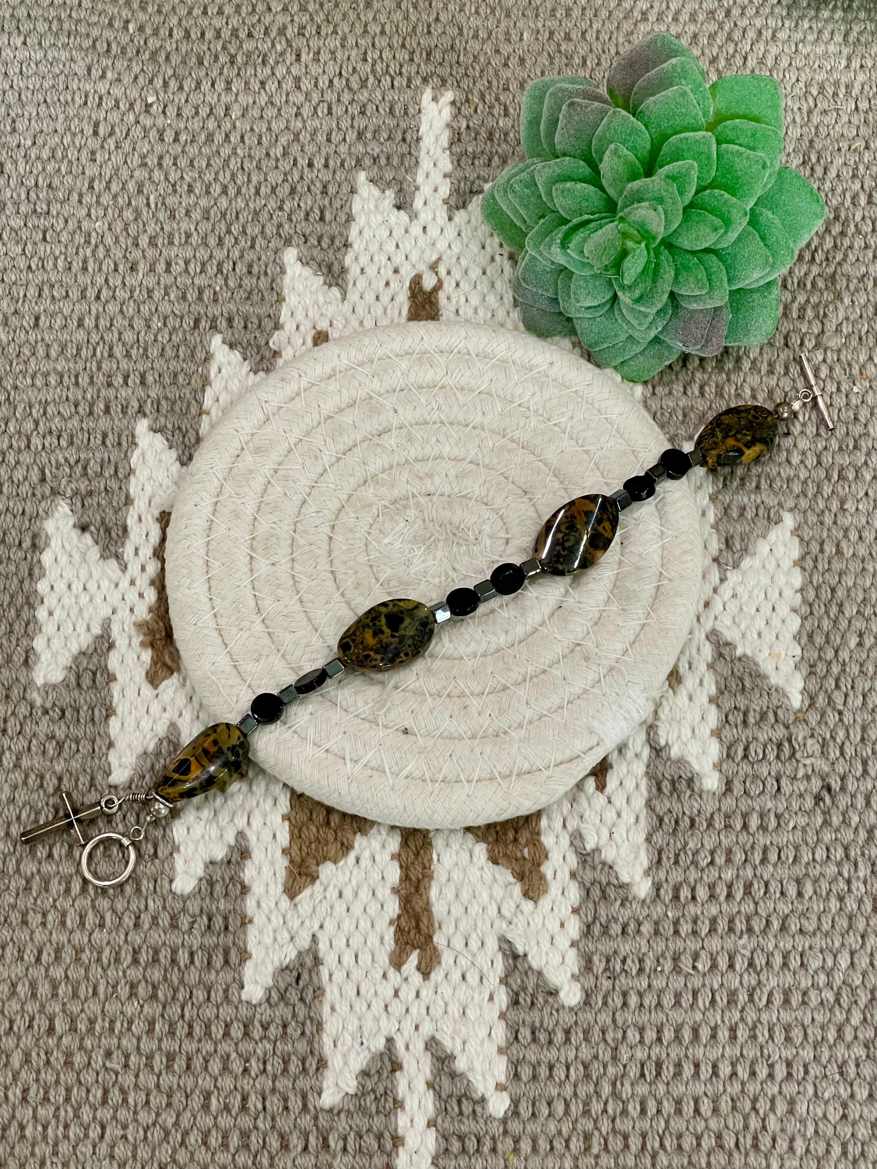 The Bijoux Vault Vintage Beaded Cross Bracelet