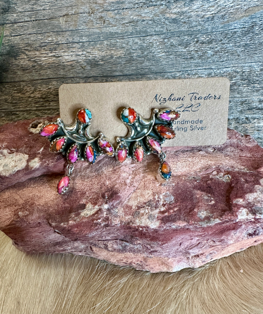 **Handmade Pink Dream Sterling Silver Dangle Earrings