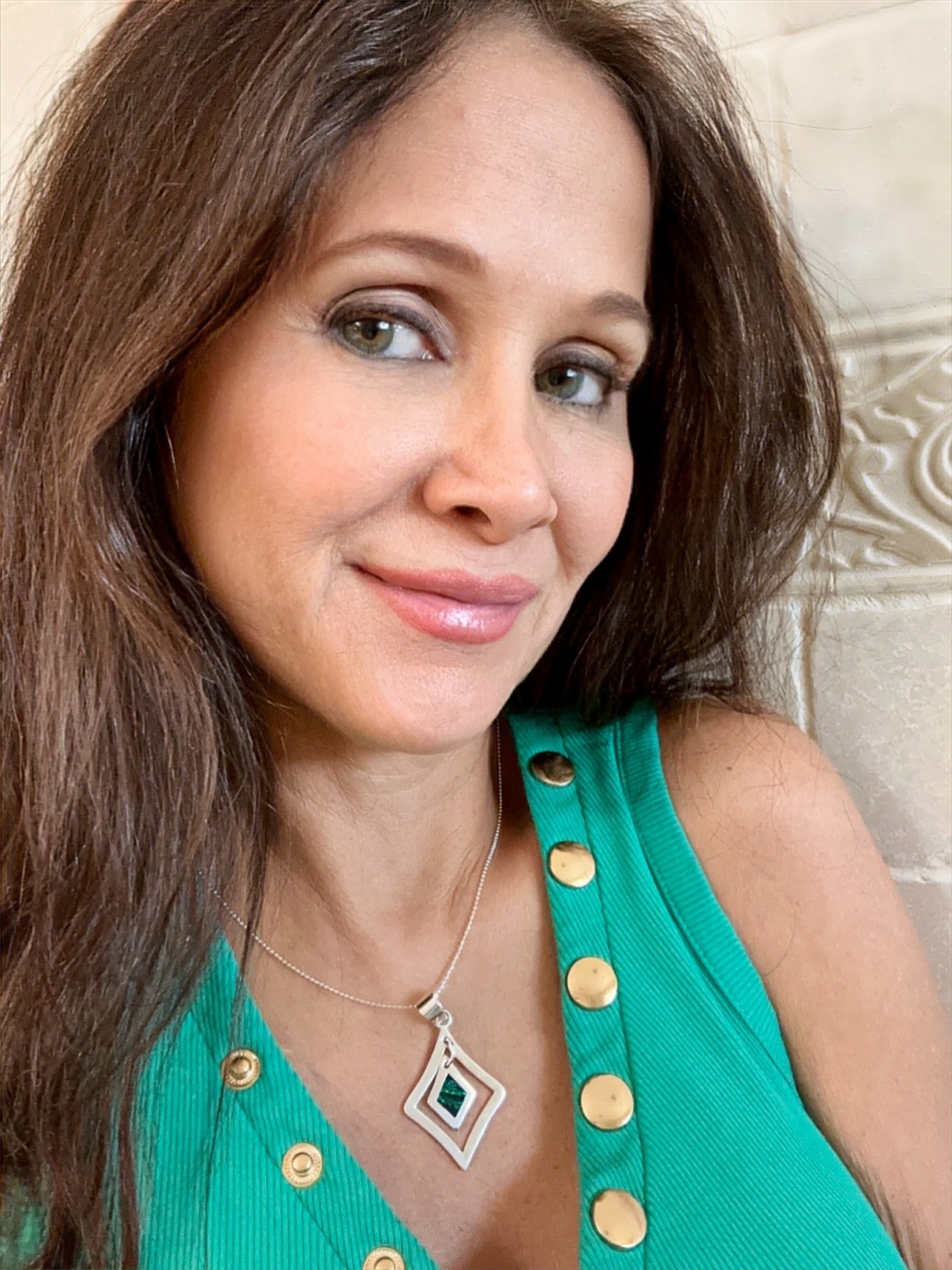 Emerald Green Opal Inlay Pendant