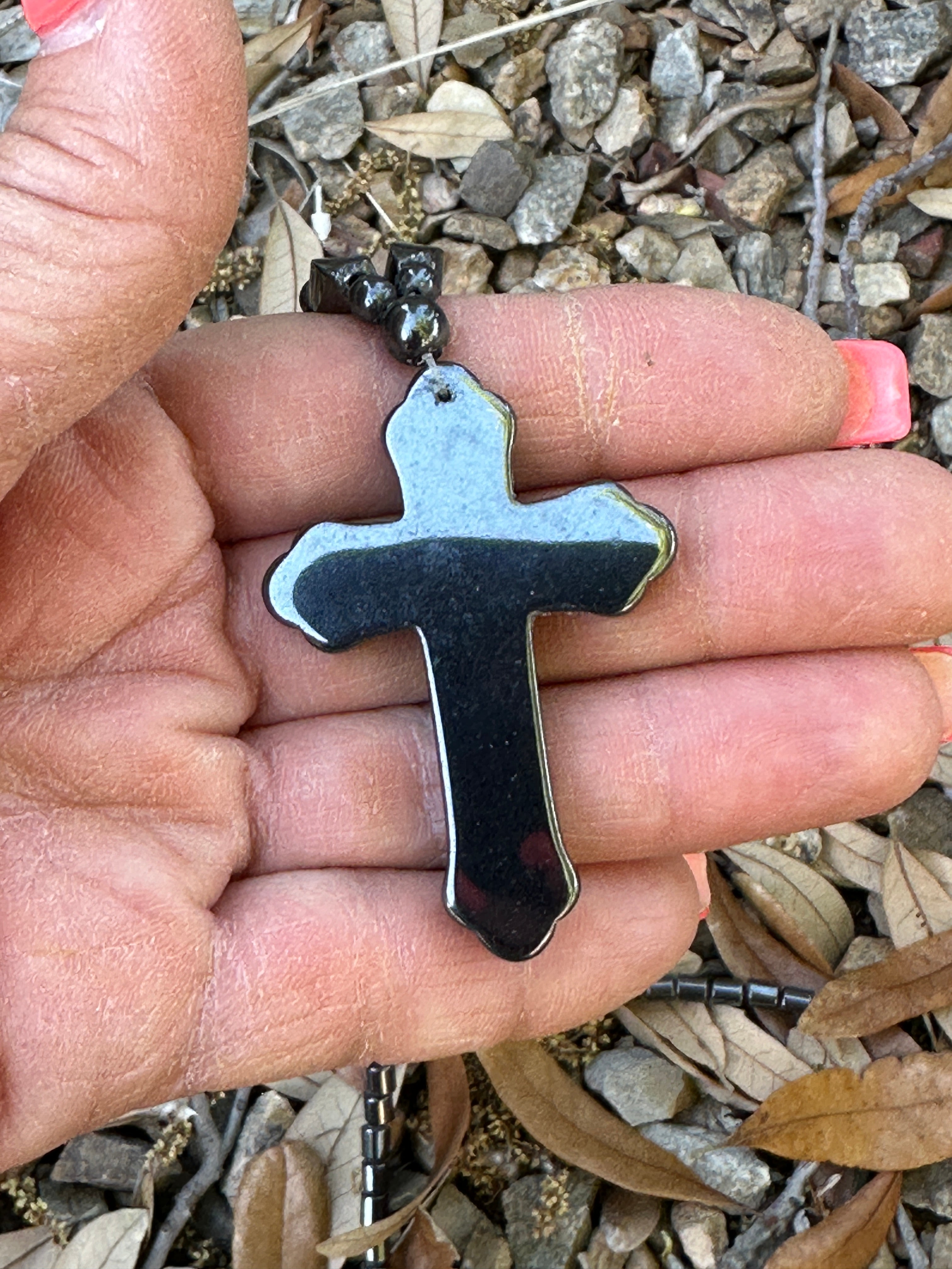 Hematite Cross Necklace