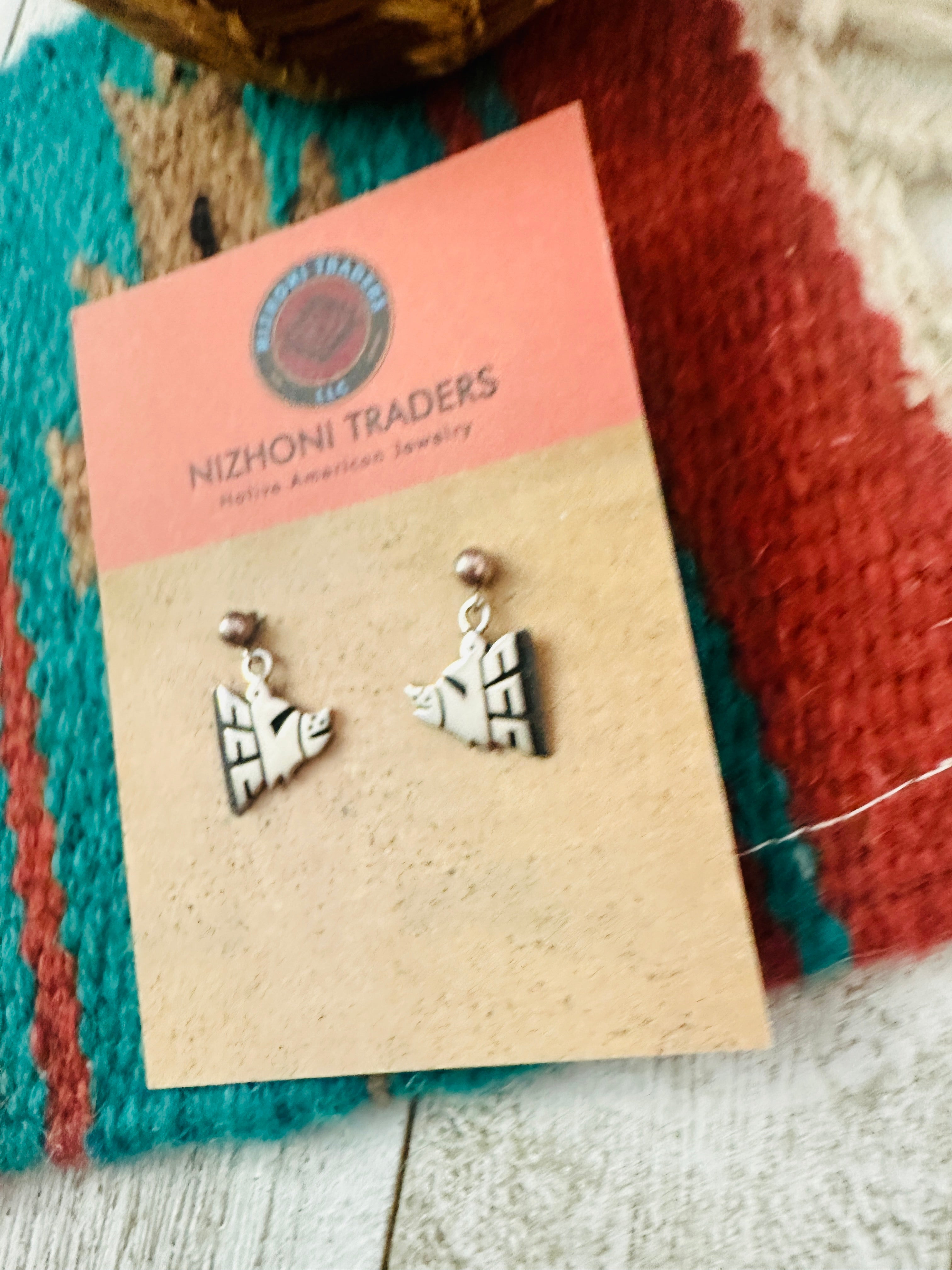 Hopi Sterling Silver Pig Dangle Earrings