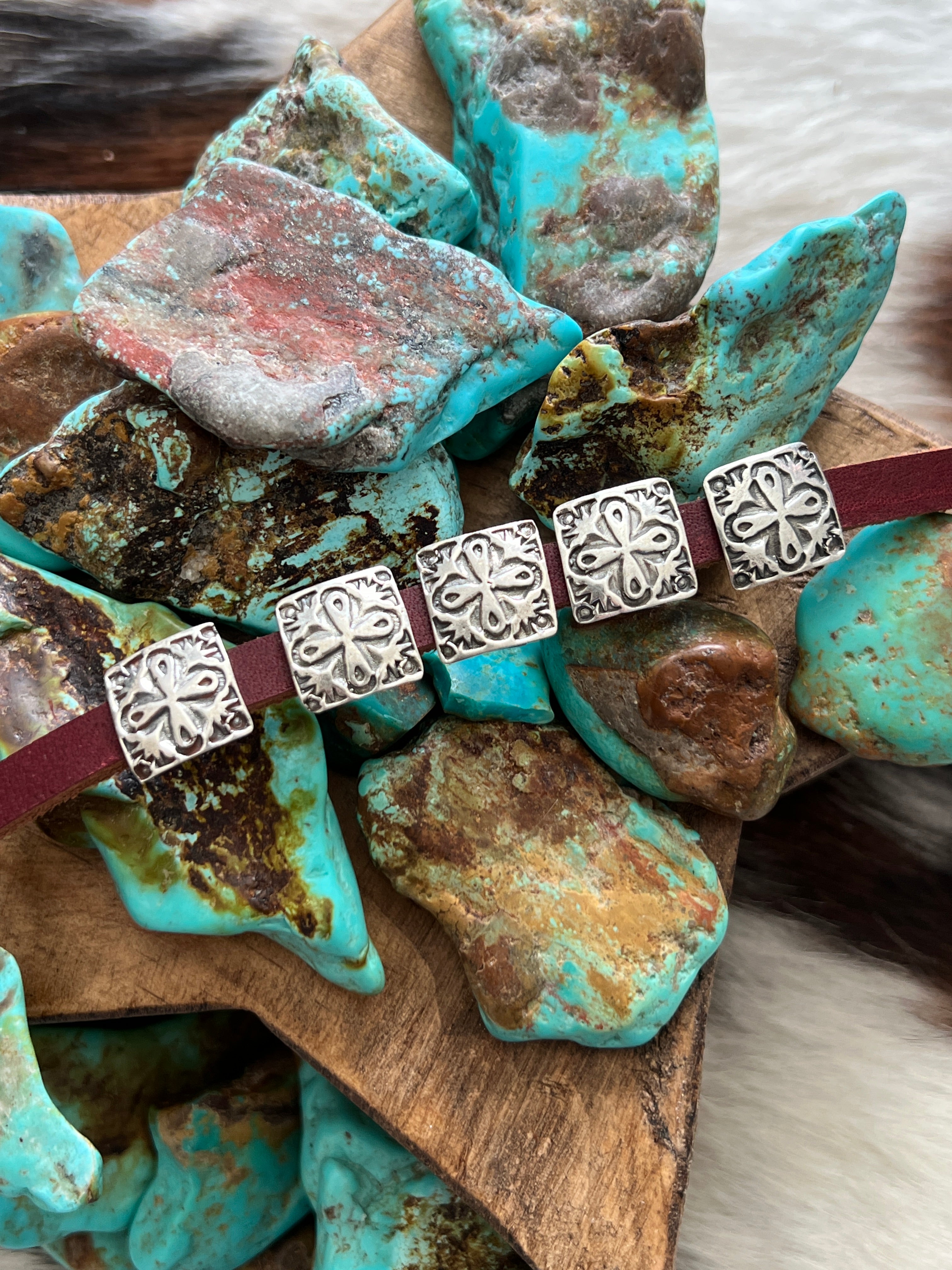 Sterling Silver Mini Concho Slide, Stand Tall