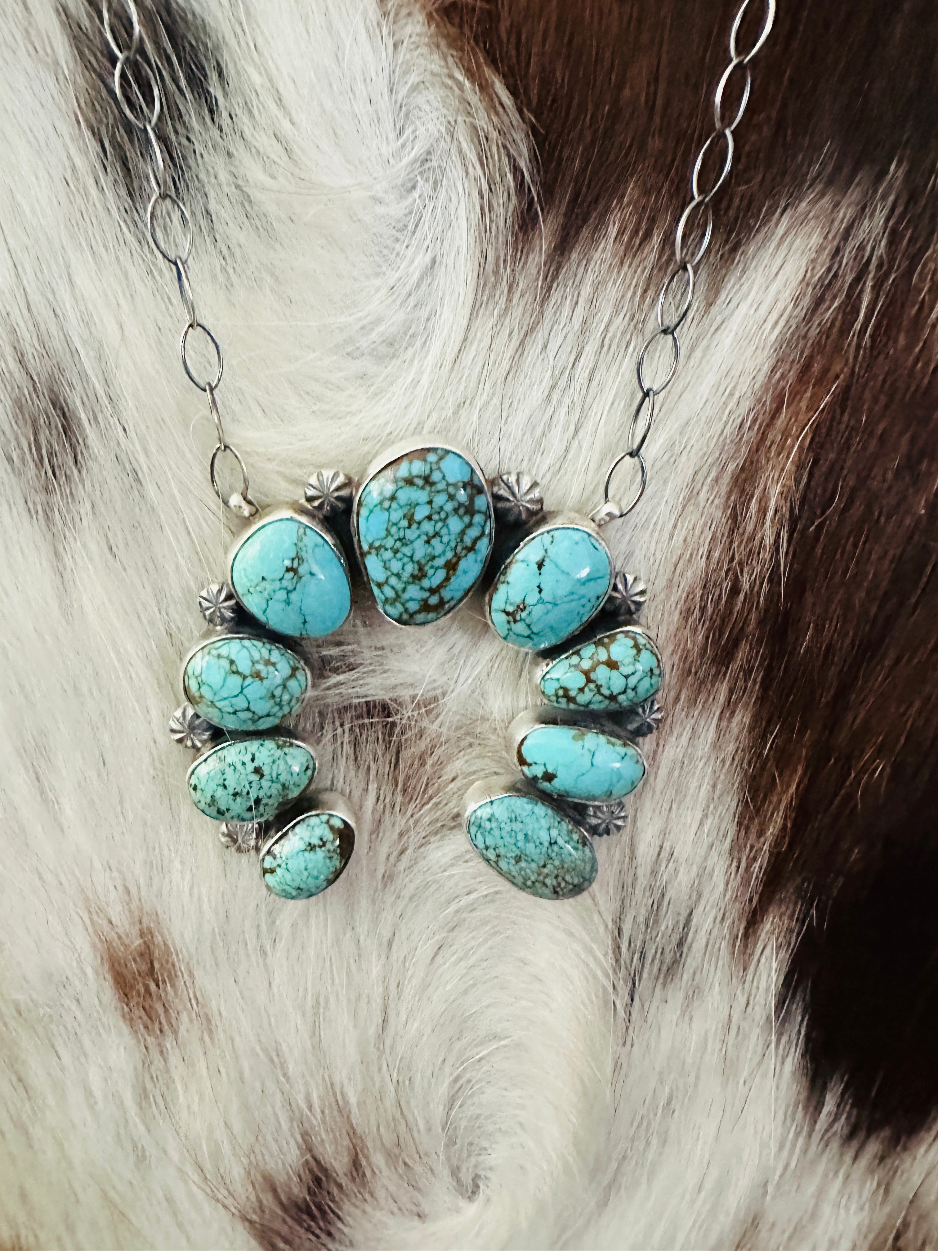 Handcrafted Sterling Silver & Turquoise Naja Necklace by Jameson Garcia