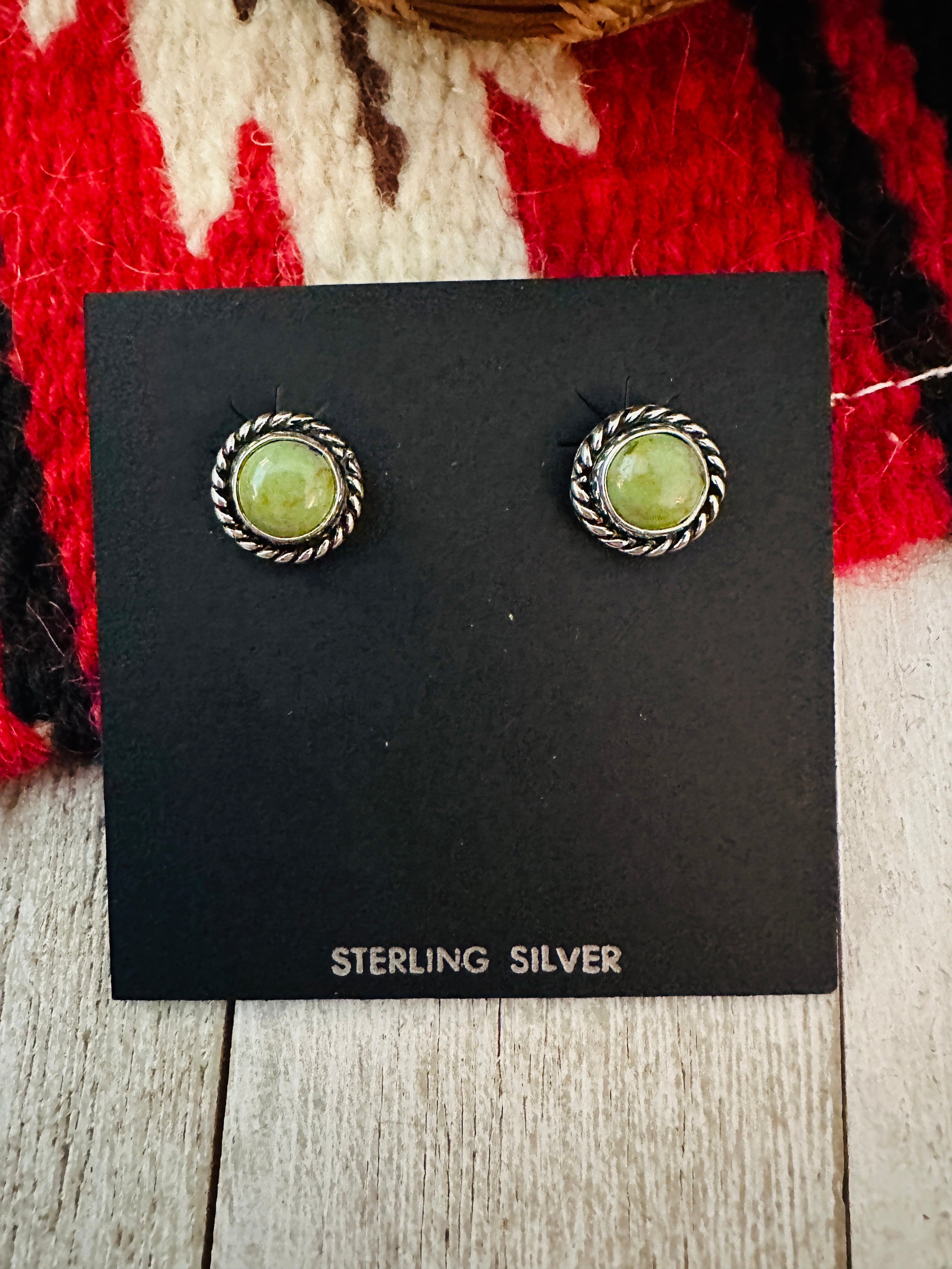 Navajo Turquoise and Sterling Silver Stud Earrings