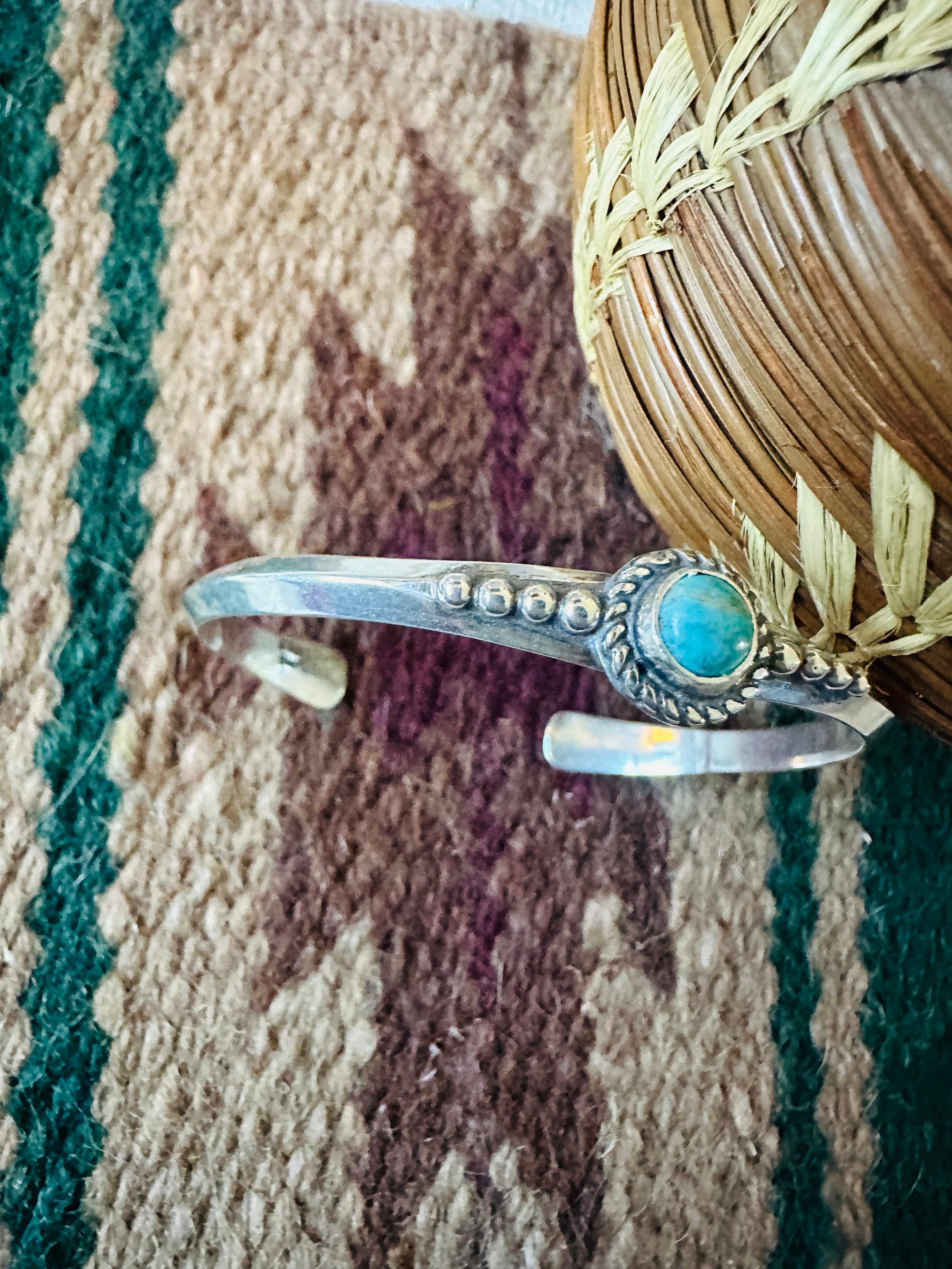 Navajo Turquoise & Sterling Silver Cuff Bracelet