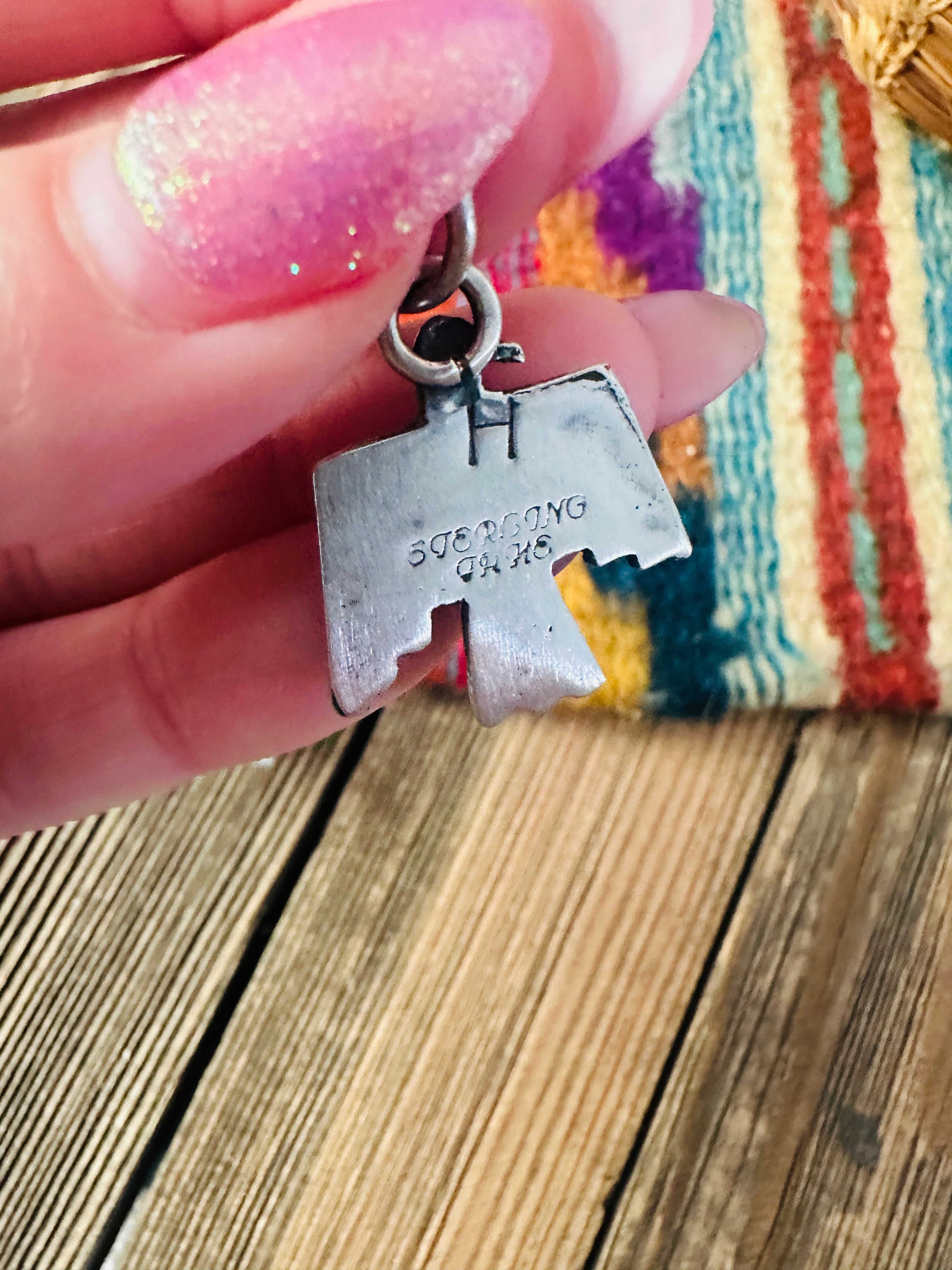 Handcrafted Sterling Silver & Sonoran Mountain Turquoise Thunderbird Pendant