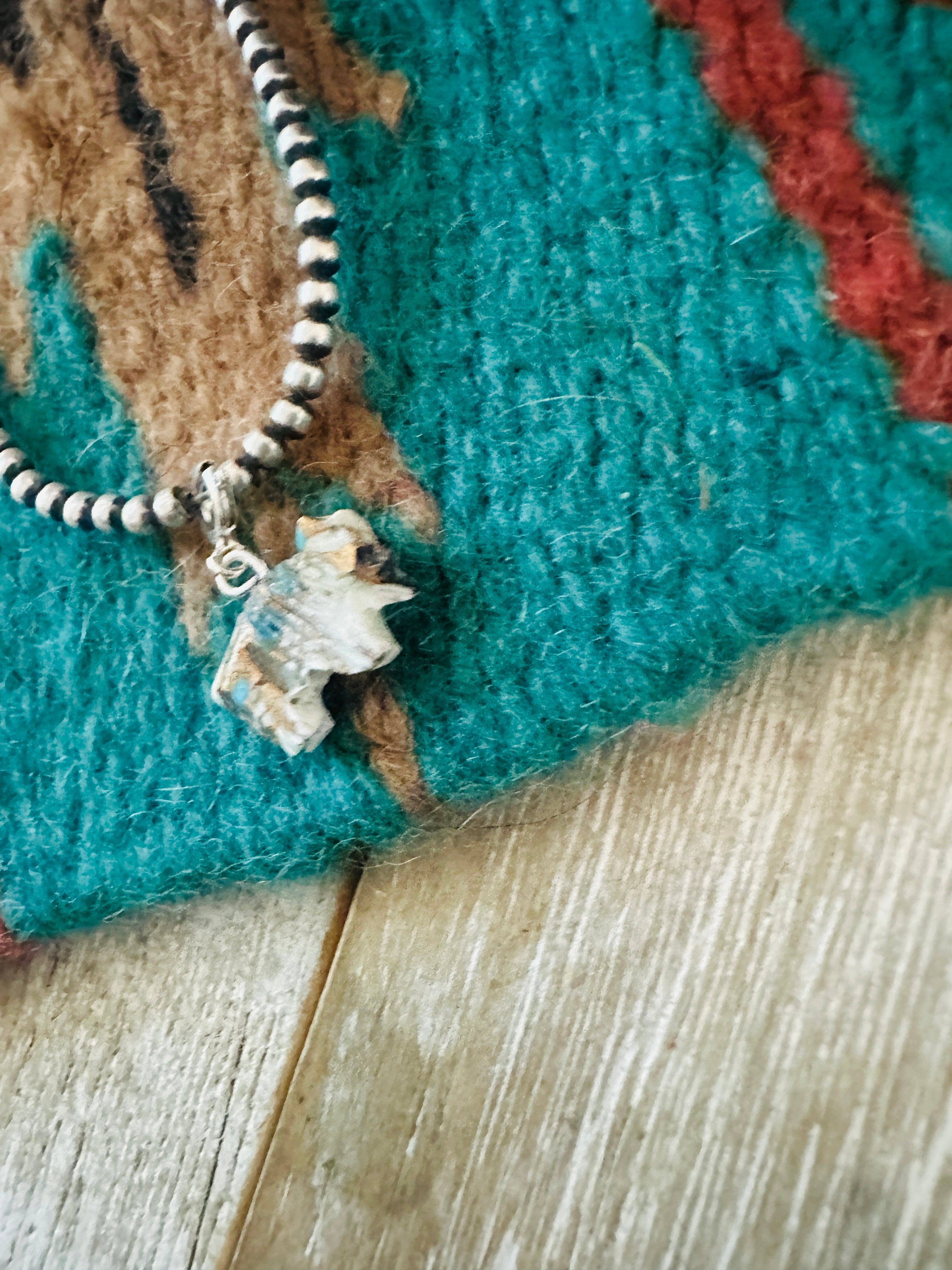 Handcrafted & Hand Carved Blue Mojave Buffalo Charm