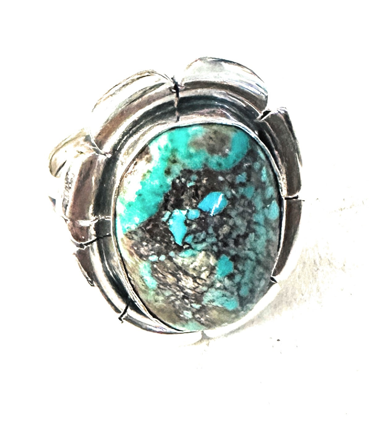 Navajo Sterling Silver & Turquoise Adjustable Ring