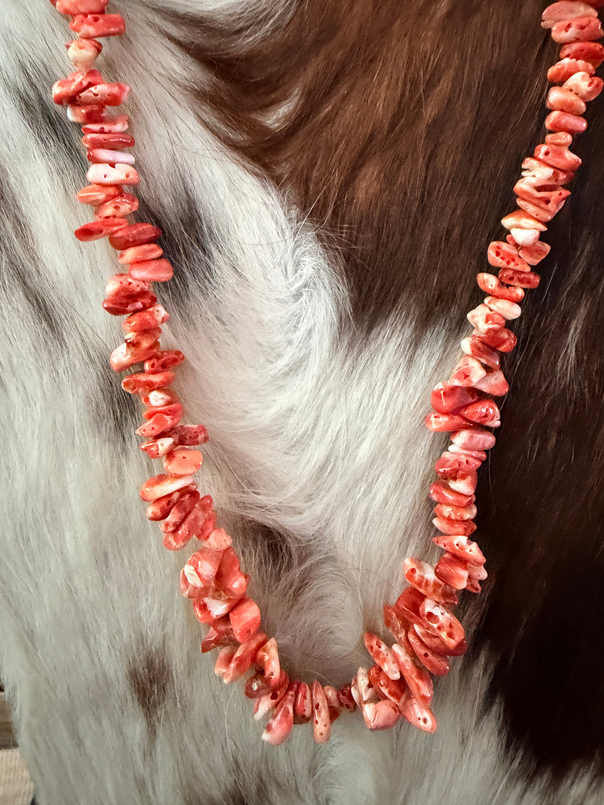 Old Pawn Handcrafted Spiny Oyster Beaded 22” Necklace
