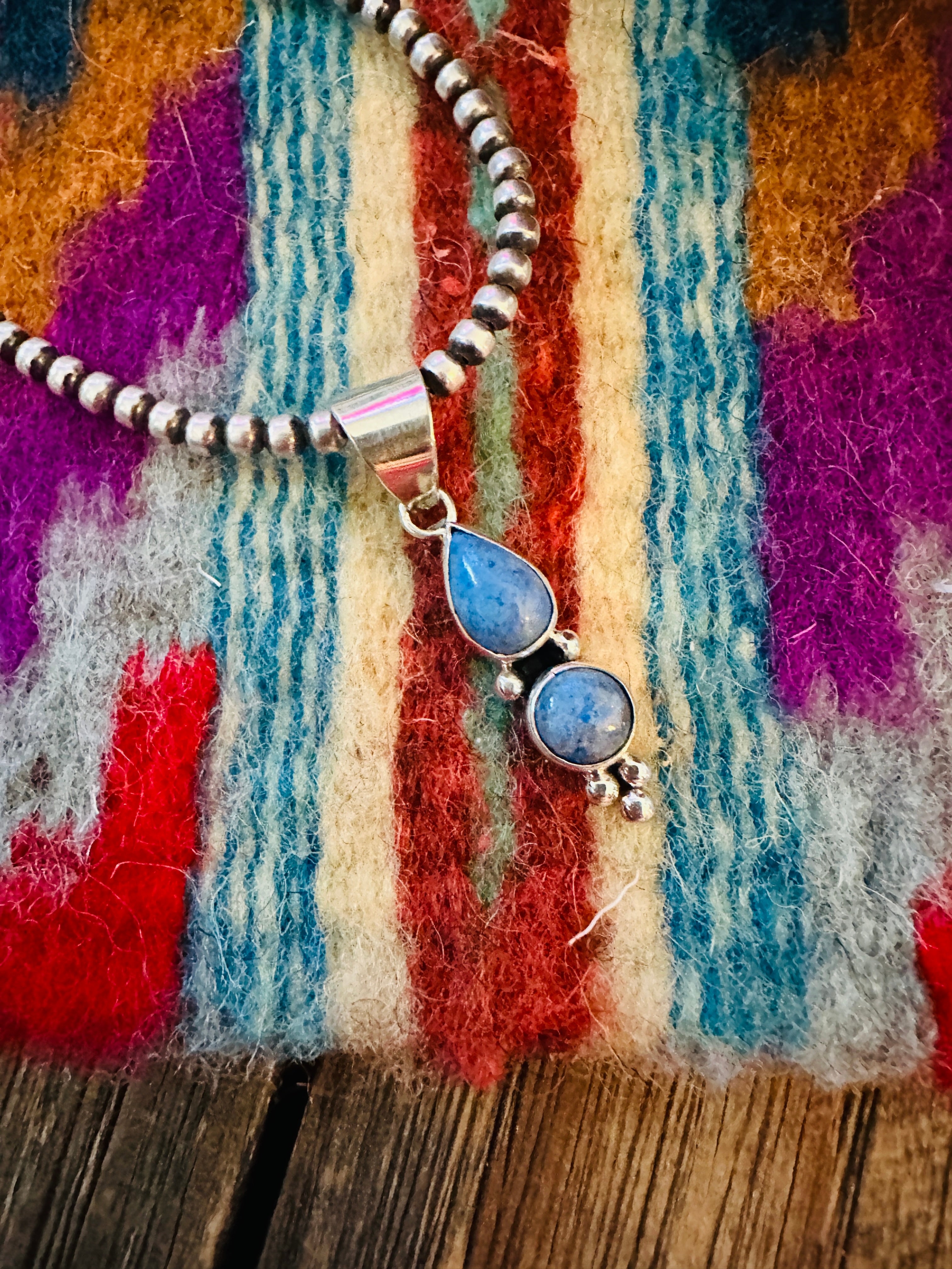 Handcrafted Sterling Silver & Lapis Pendant