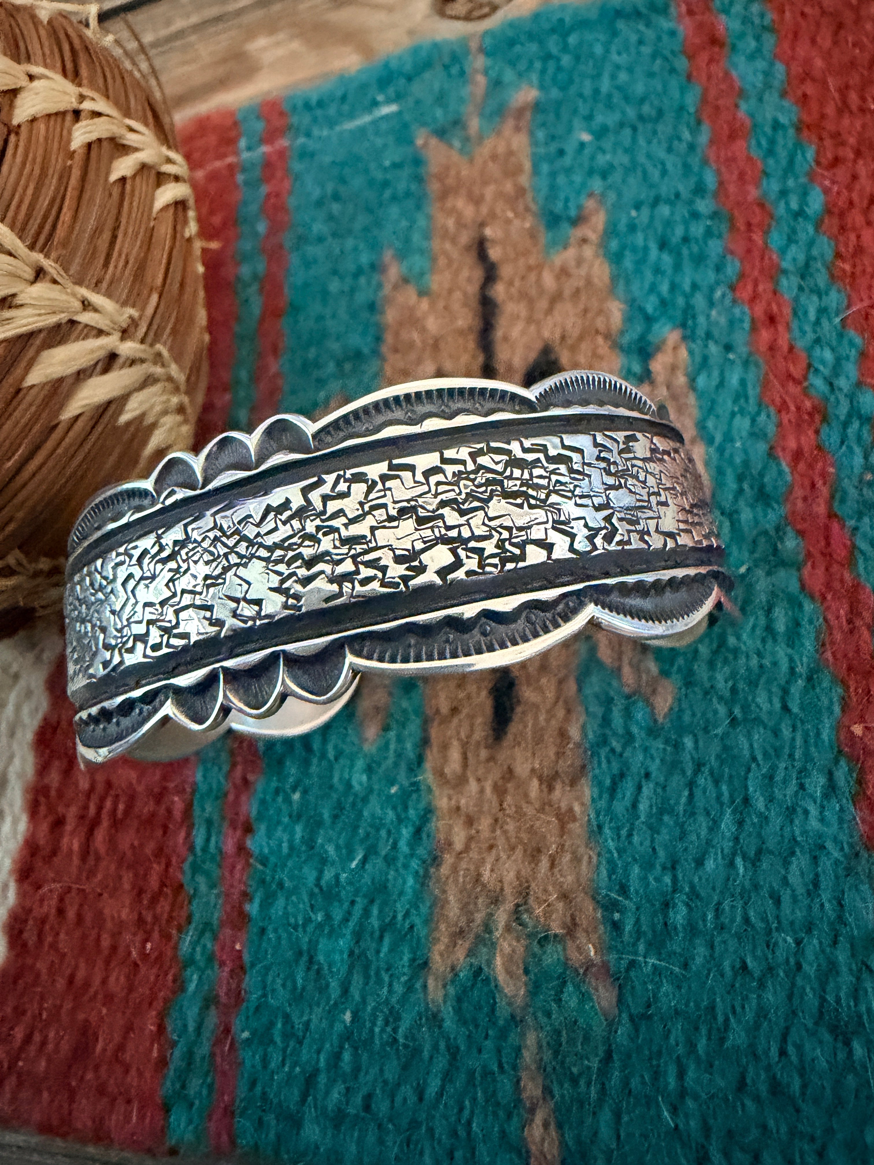 Handcrafted Sterling Silver Cuff Bracelet by Roland Dixson
