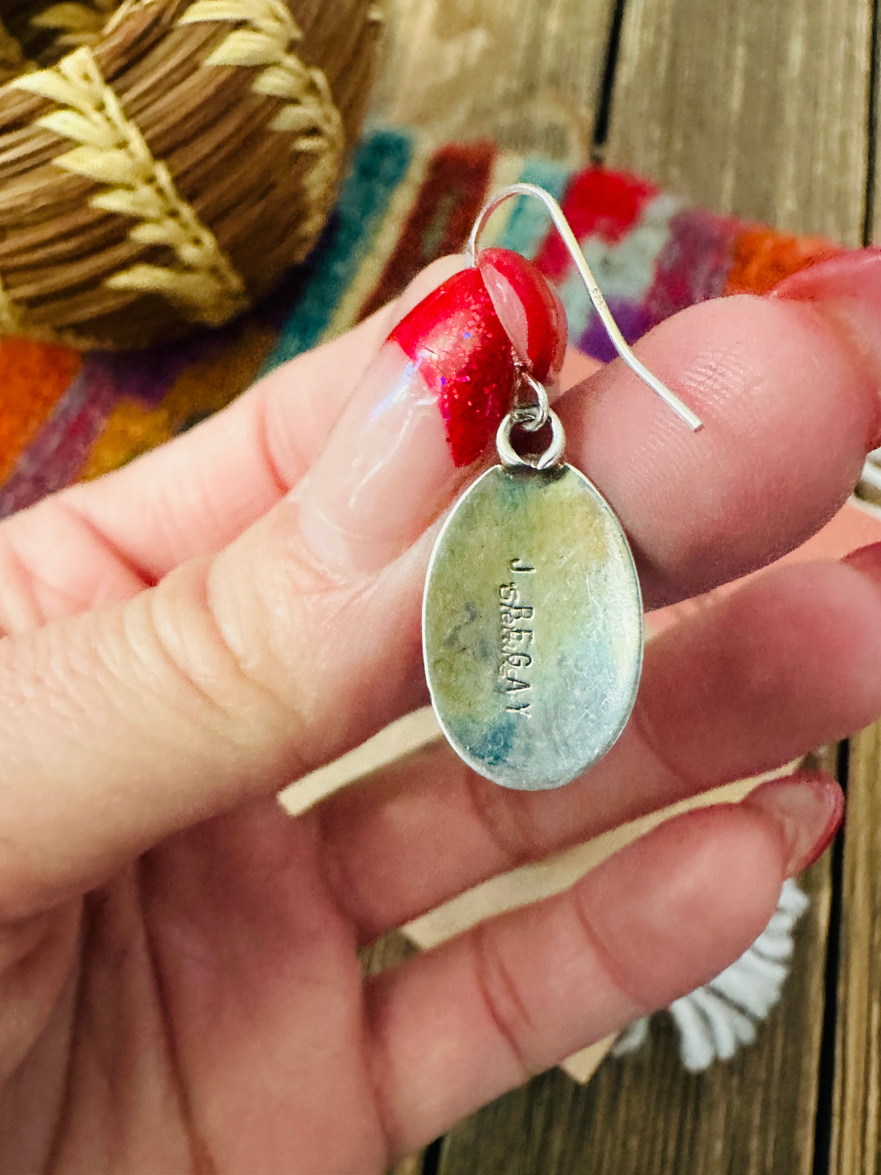 Handcrafted Turquoise & Sterling Silver Dangle Earrings