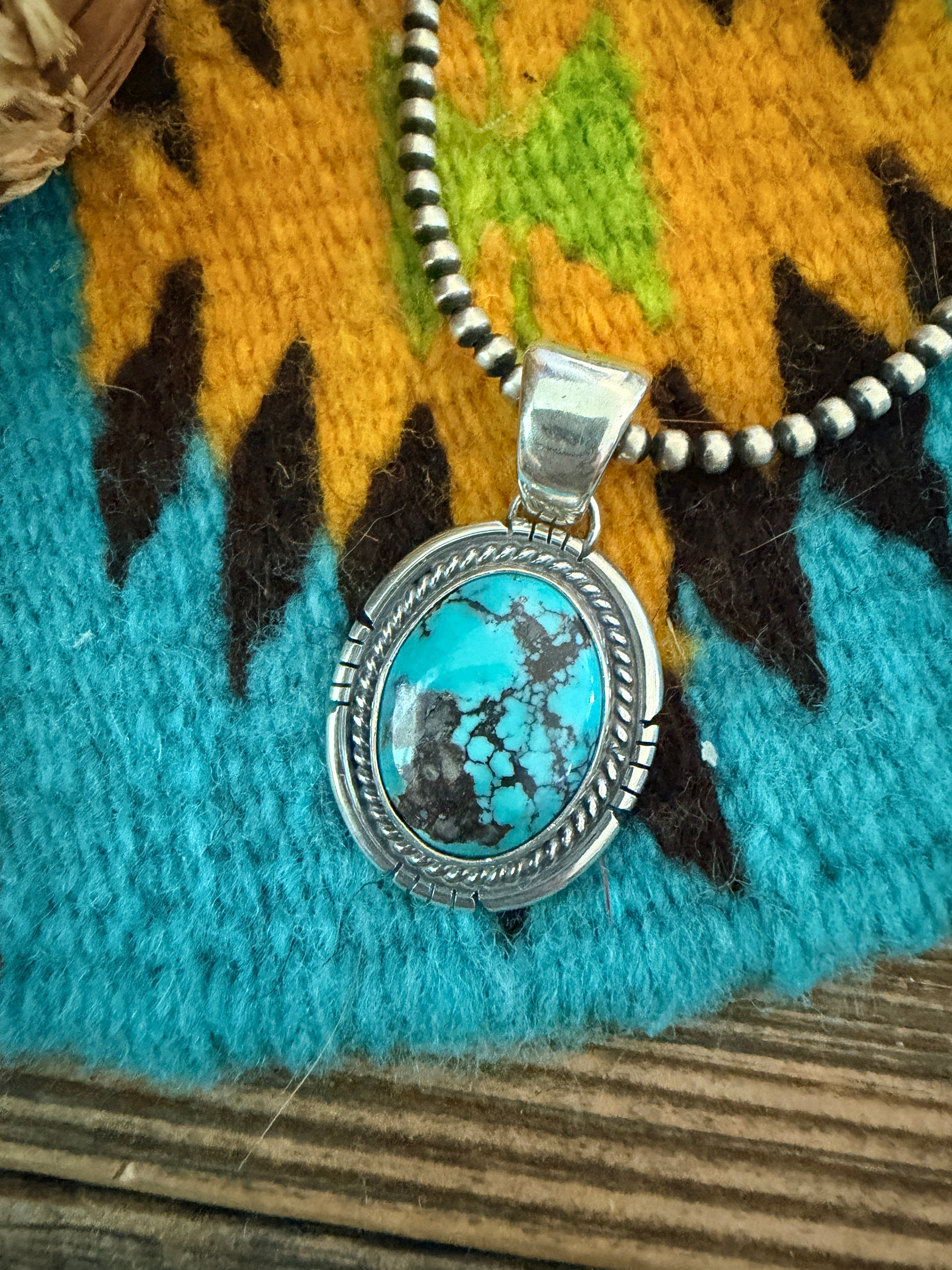 Handcrafted Sterling Silver and Turquoise Pendant