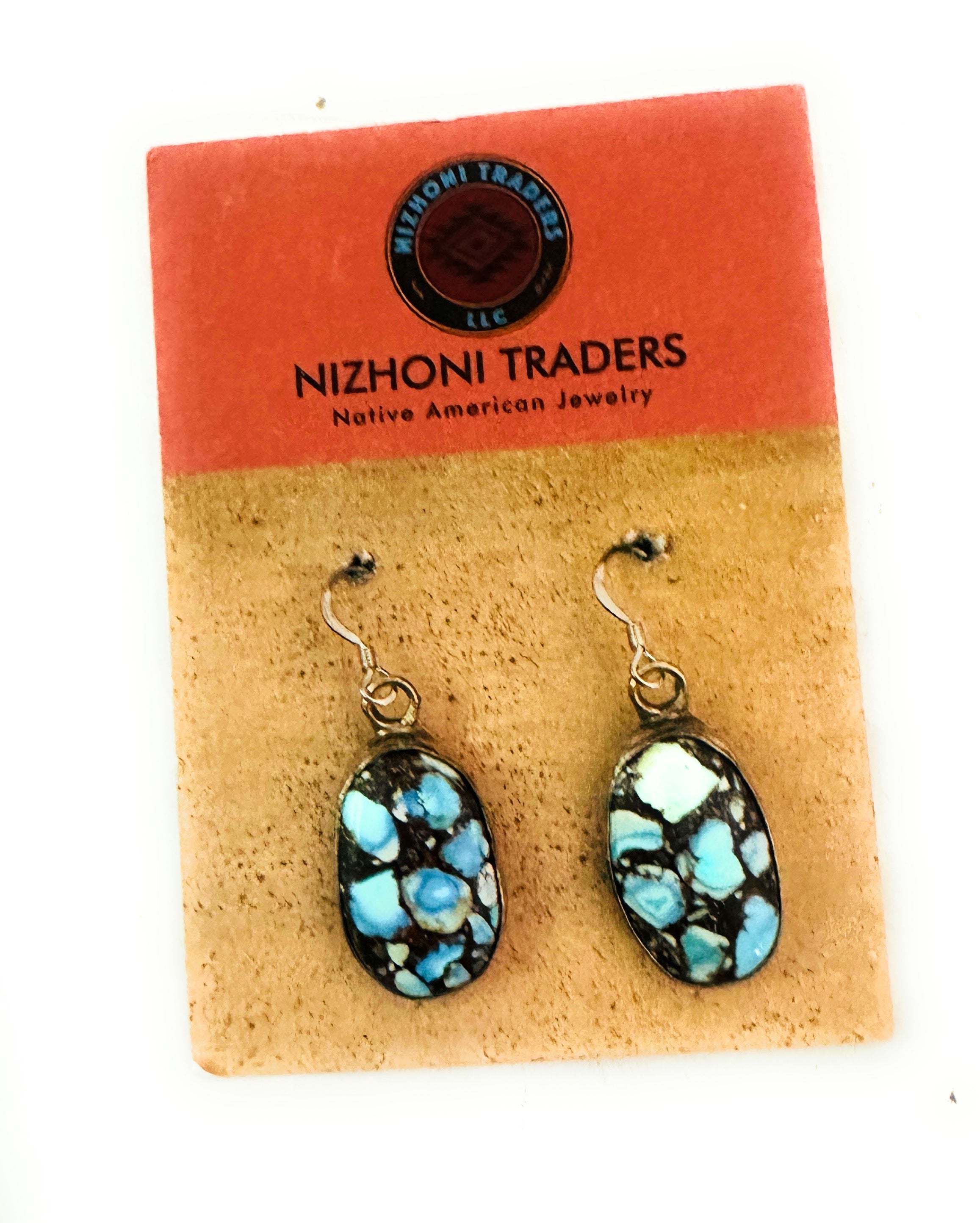 Navajo Golden Hills Turquoise & Sterling Silver Dangle Earrings