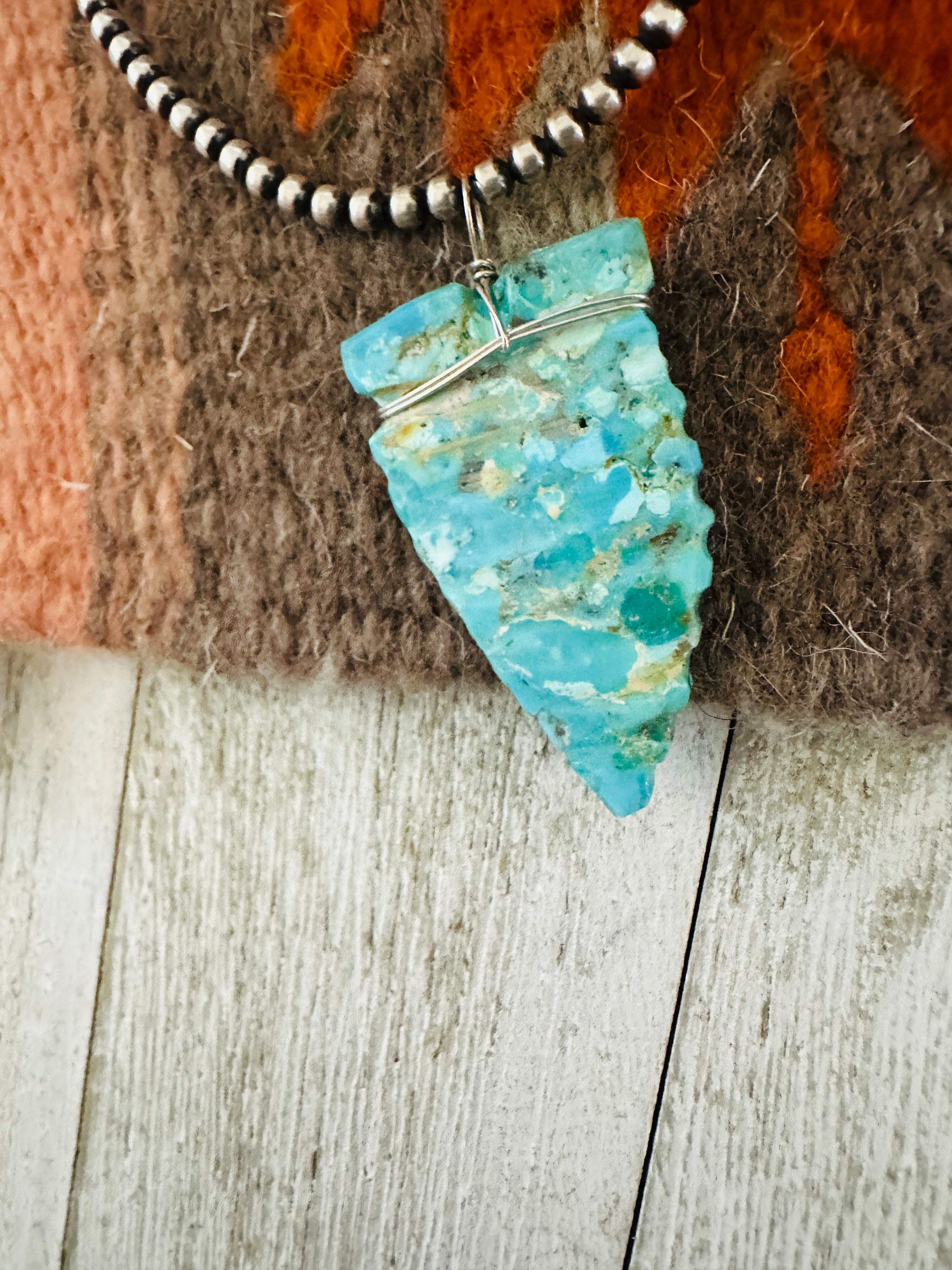 Handcrafted Turquoise Arrowhead Pendant