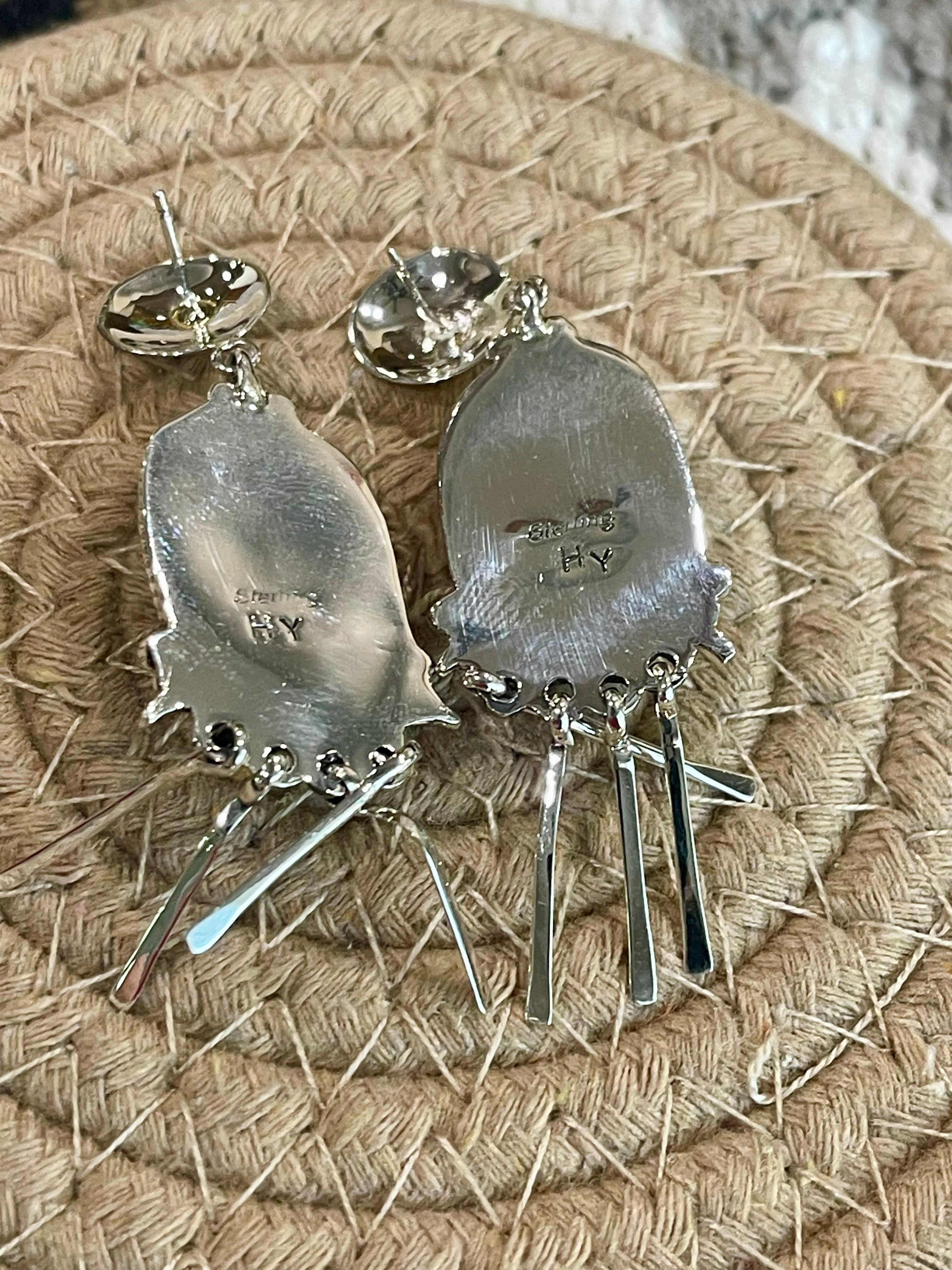 Navajo Sterling Silver & Turquoise Dangle Earrings