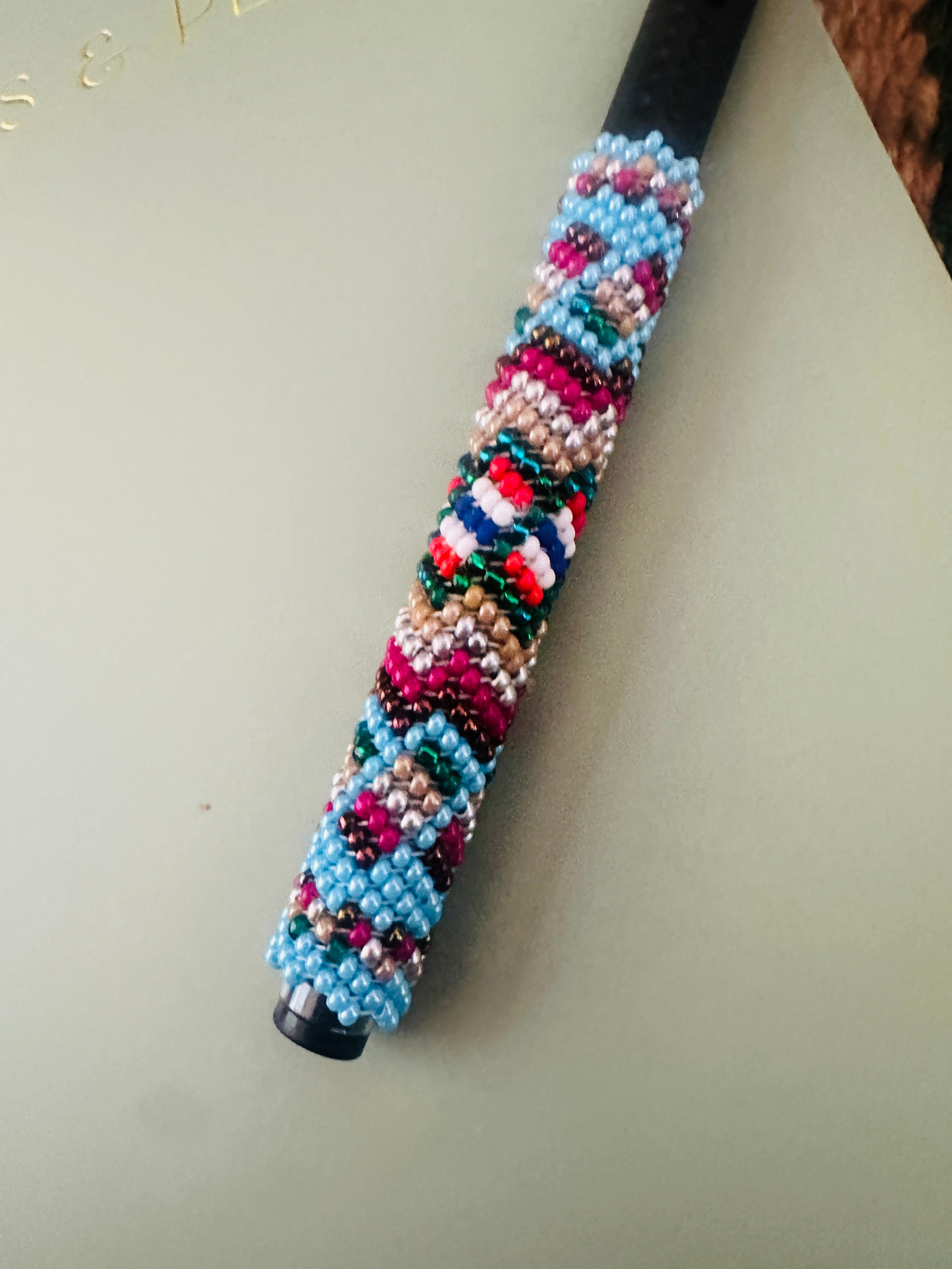 Handcrafted  Muticolor Beaded Pen
