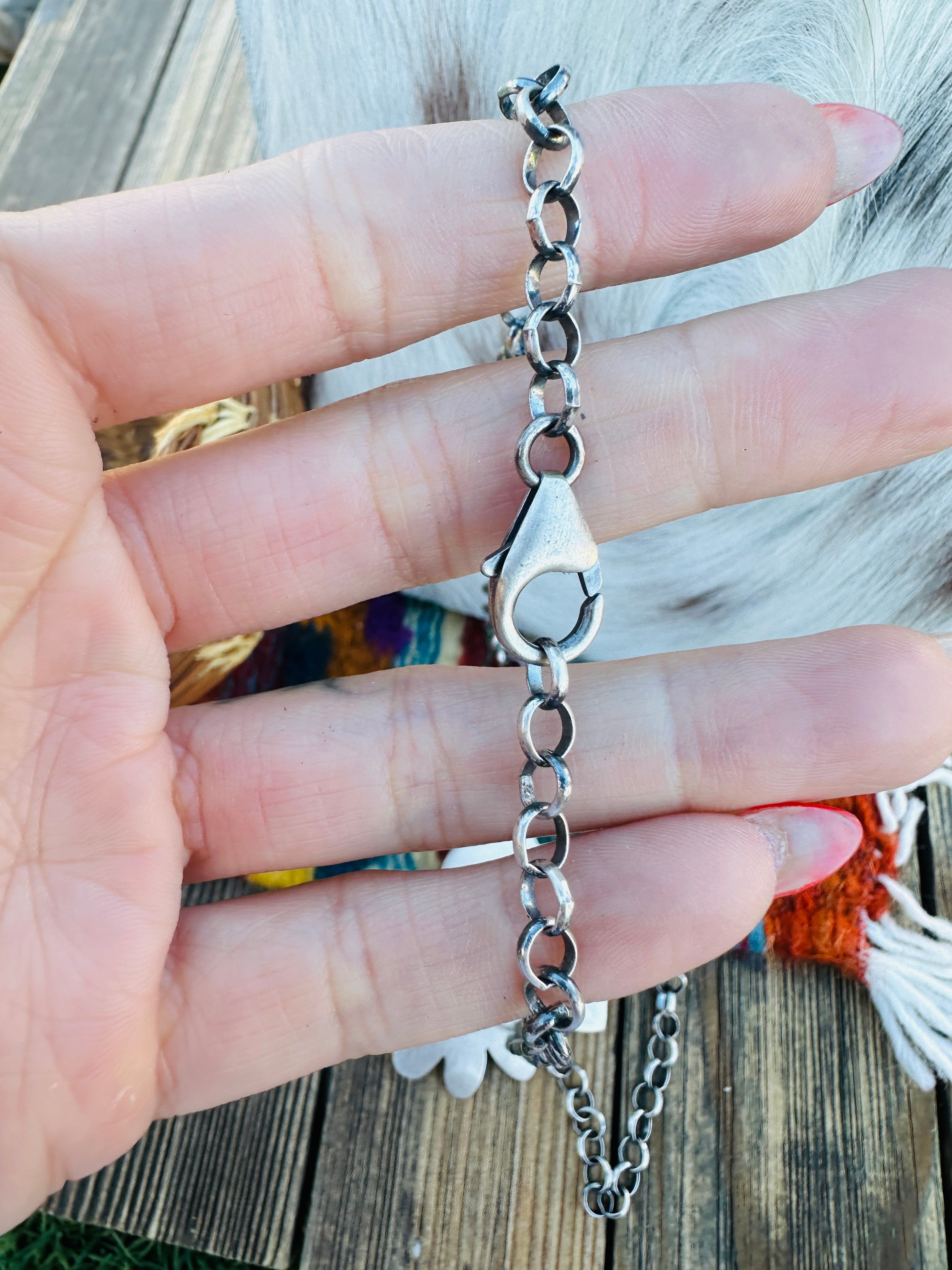 Handcrafted Sonoran Gold Turquoise & Sterling Silver Hummingbird Necklace by Charles Johnson