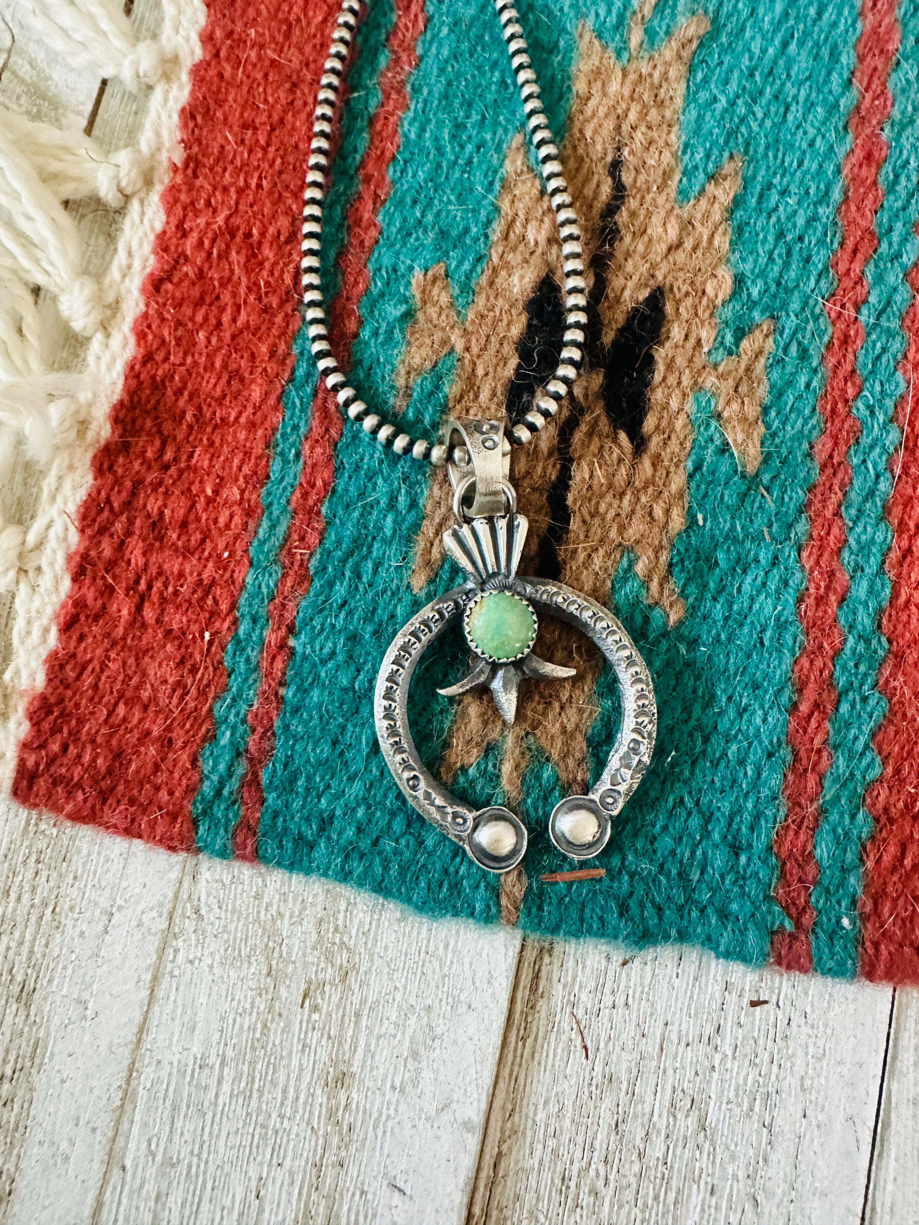 Handcrafted Sterling Silver & Turquoise Naja Pendant by Eva & Linberg Billah