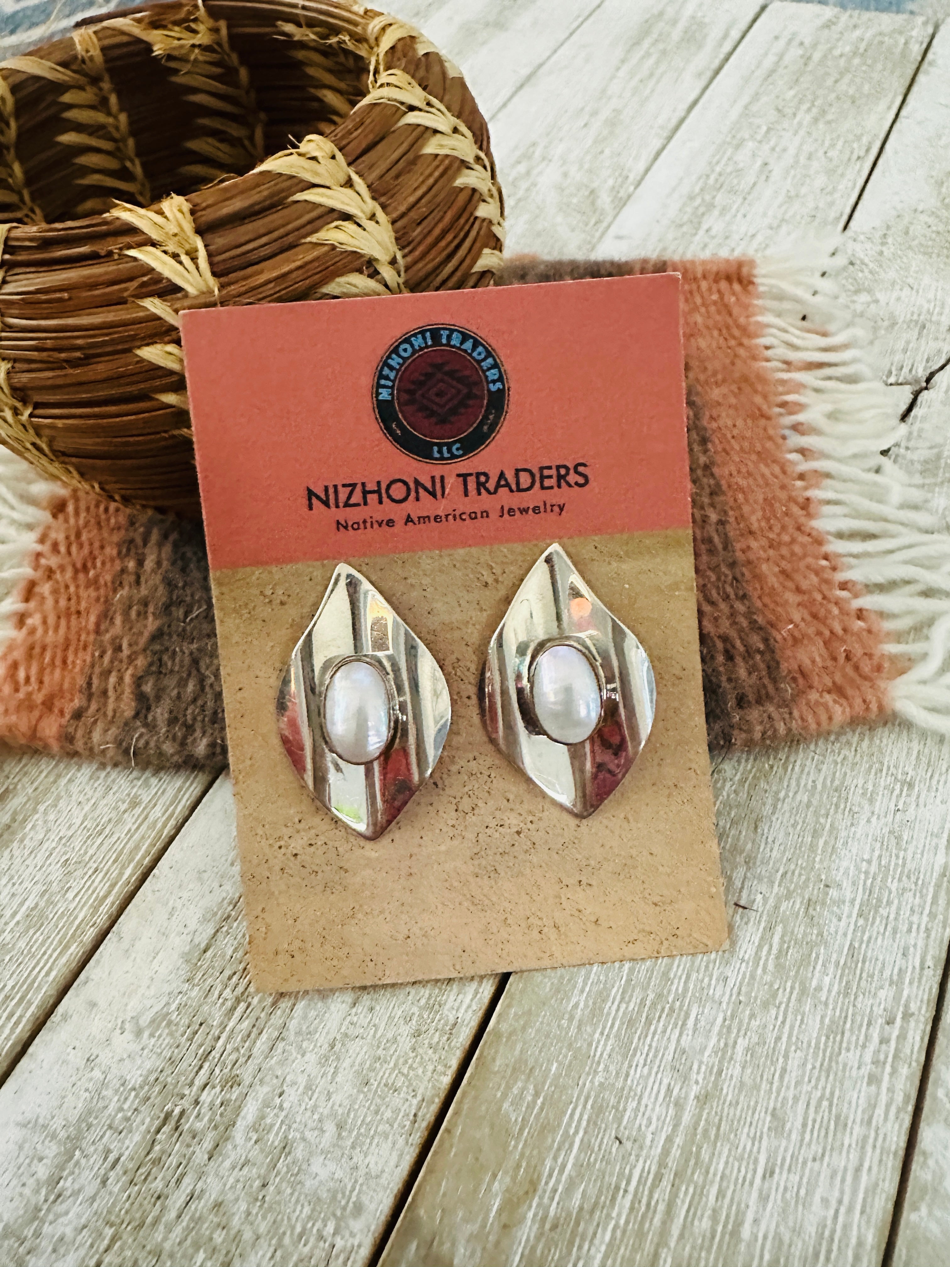 Handcrafted Freshwater Pearl & Sterling Silver Post Earrings