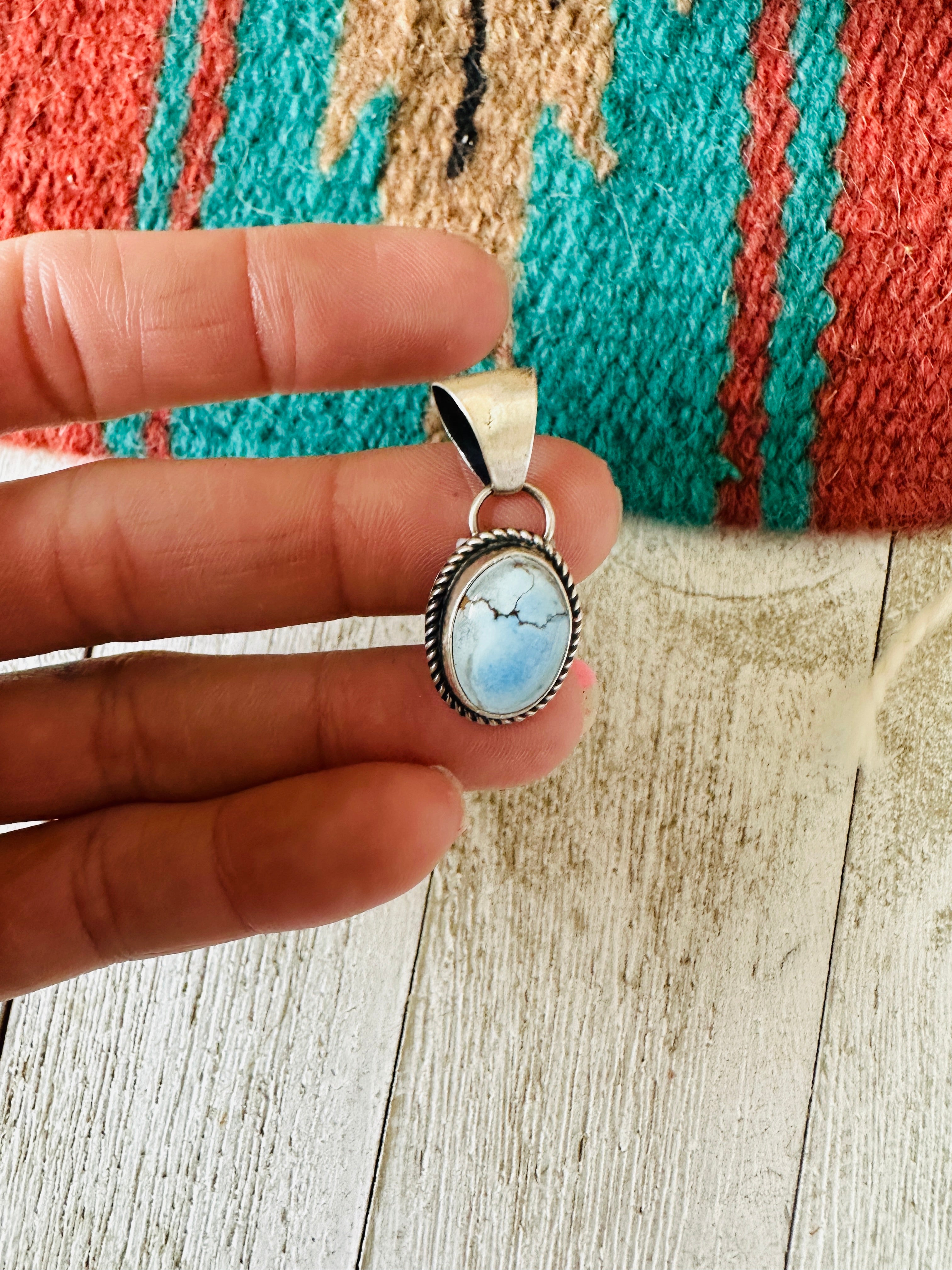 Navajo Sterling Silver & Golden Hills Turquoise Pendant