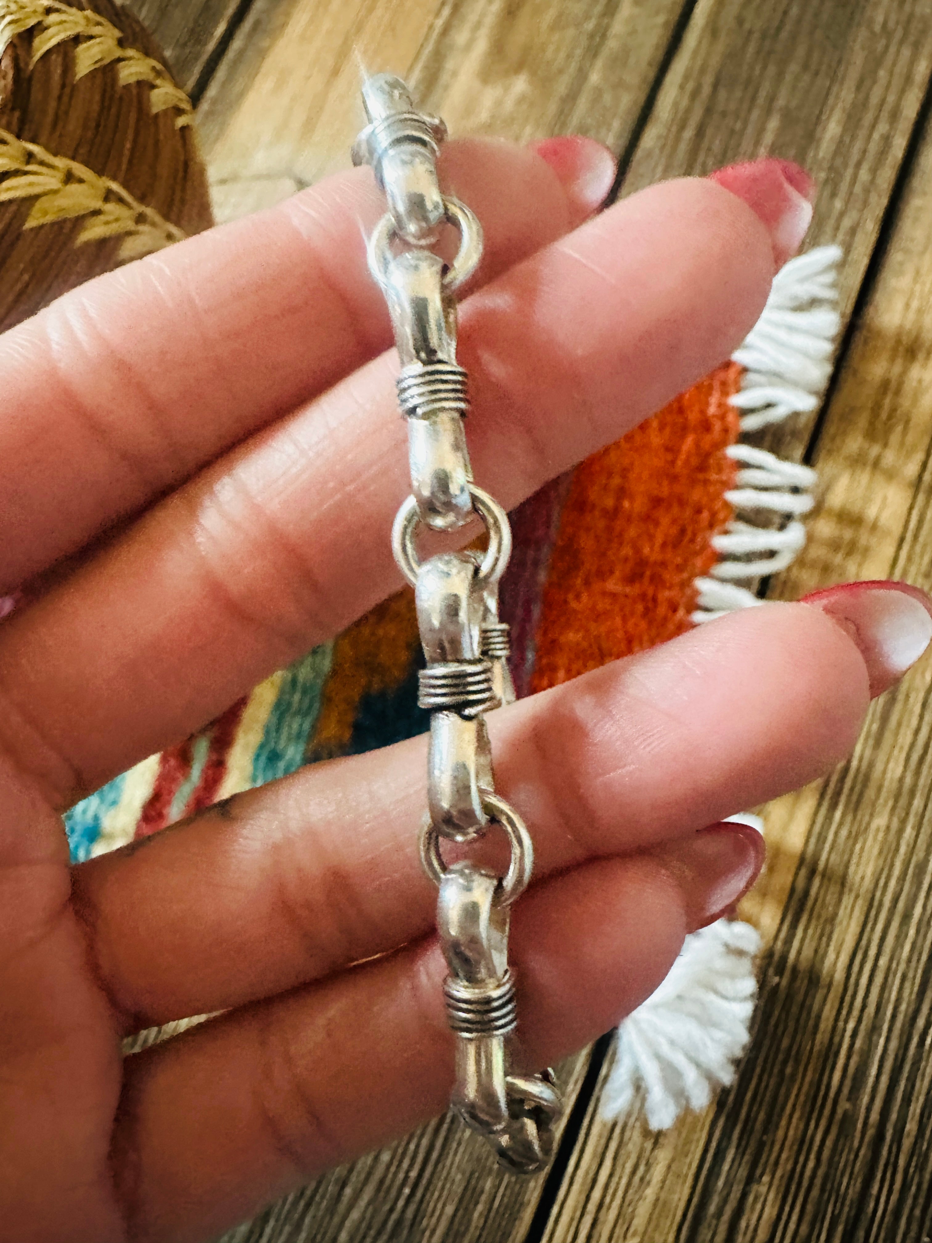 Handcrafted Sterling Silver Chain Bracelet