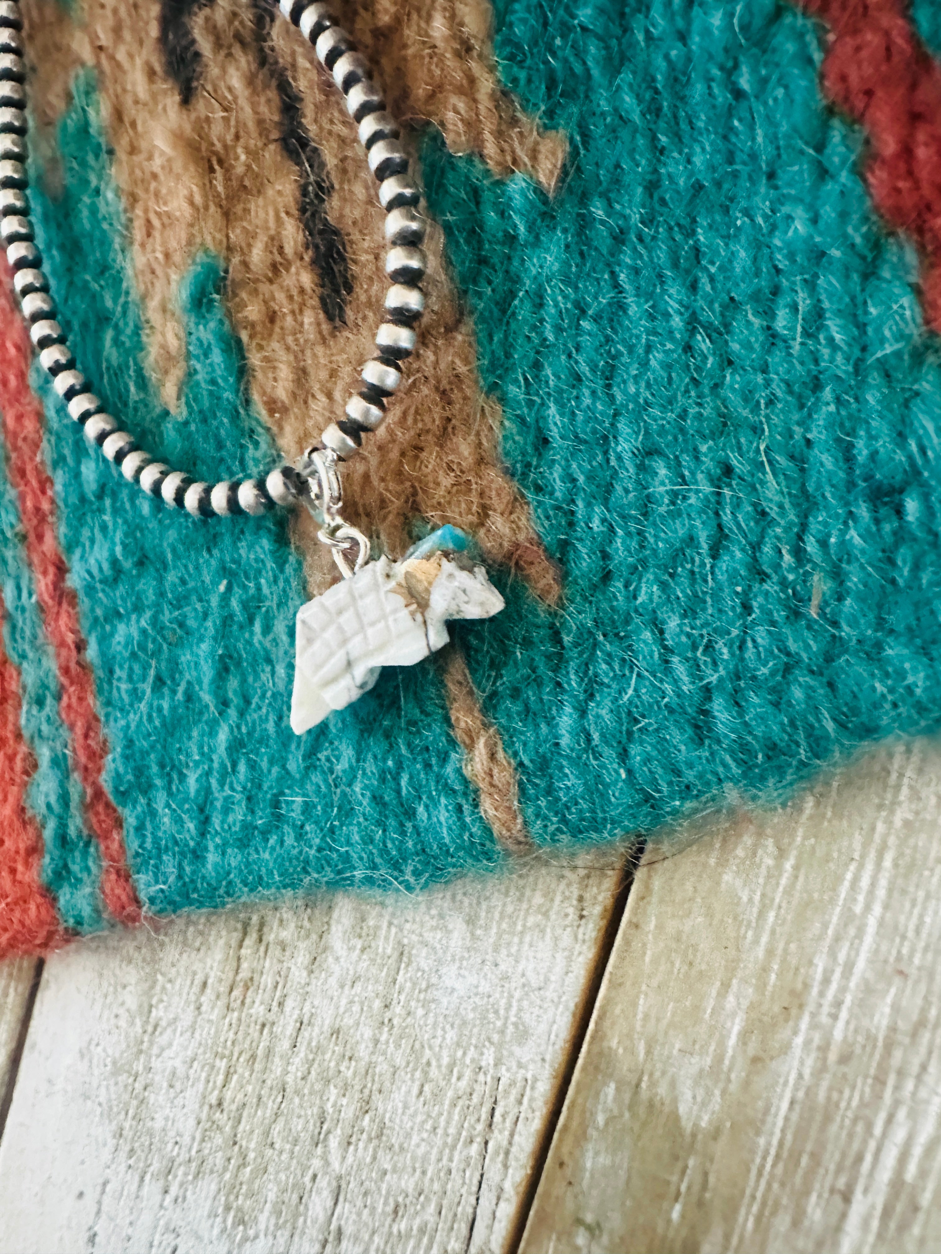 Handcrafted &  Hand Carved Blue Mojave Armadillo Charm