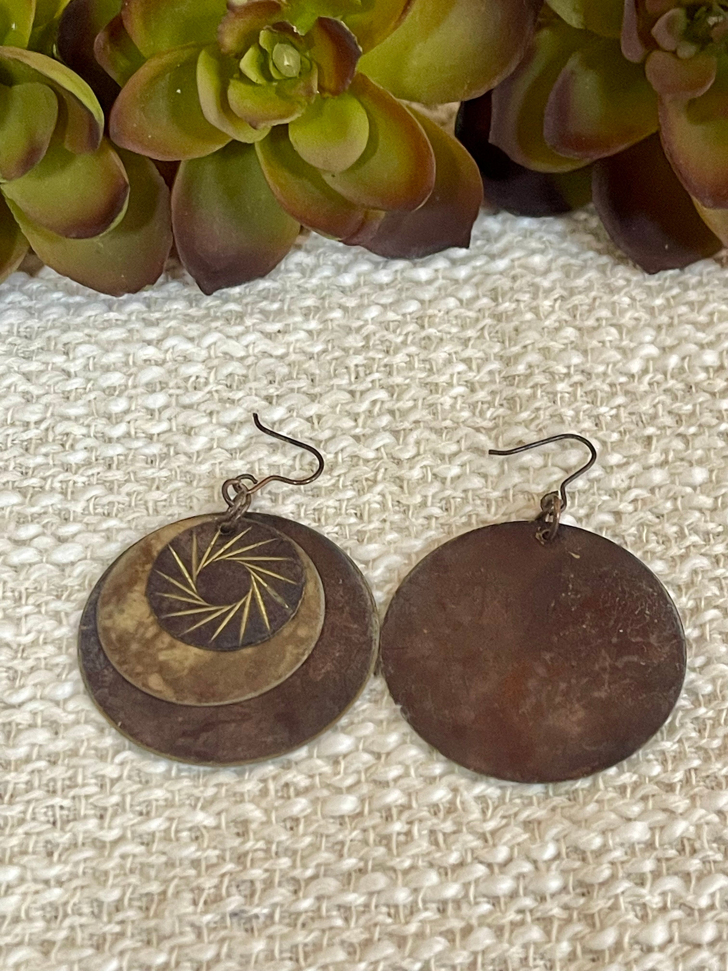 Vintage Handmade Copper Earrings