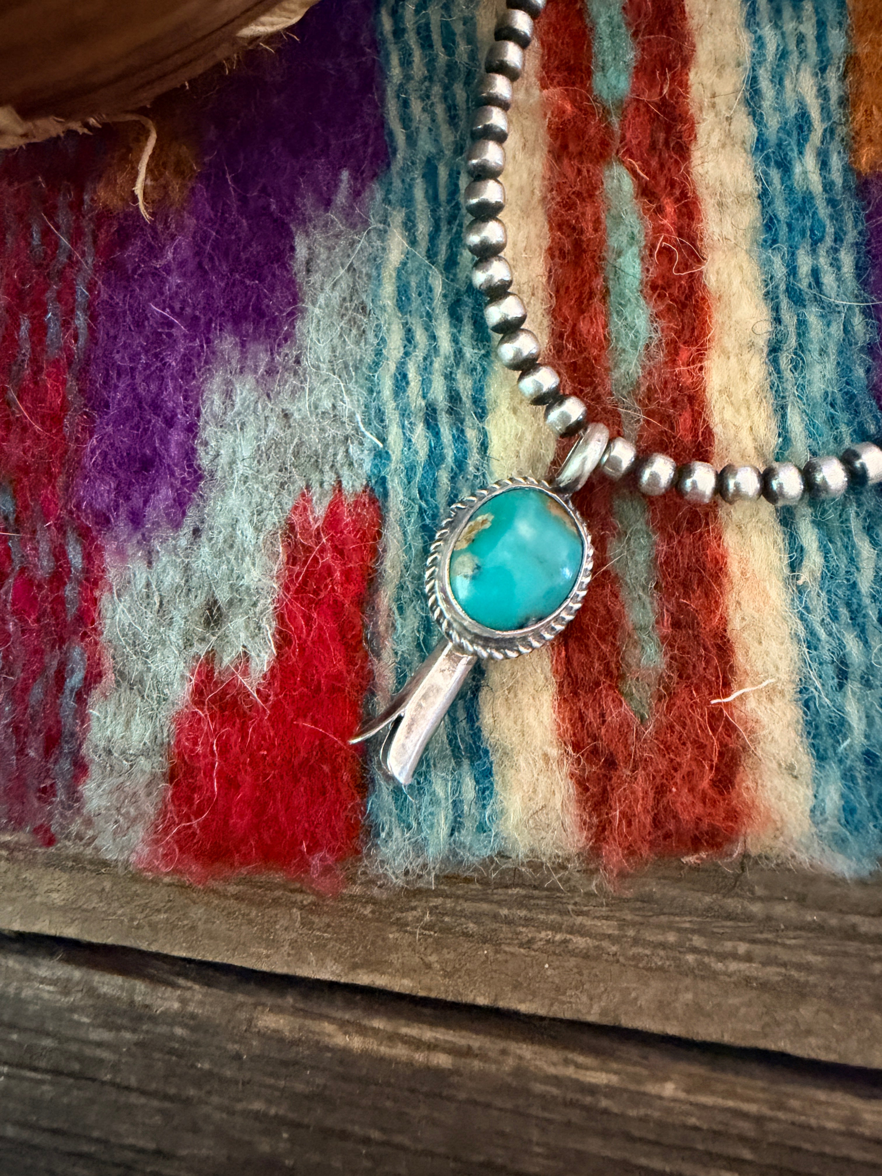Handcrafted Sterling Silver & Turquoise Blossom Pendant