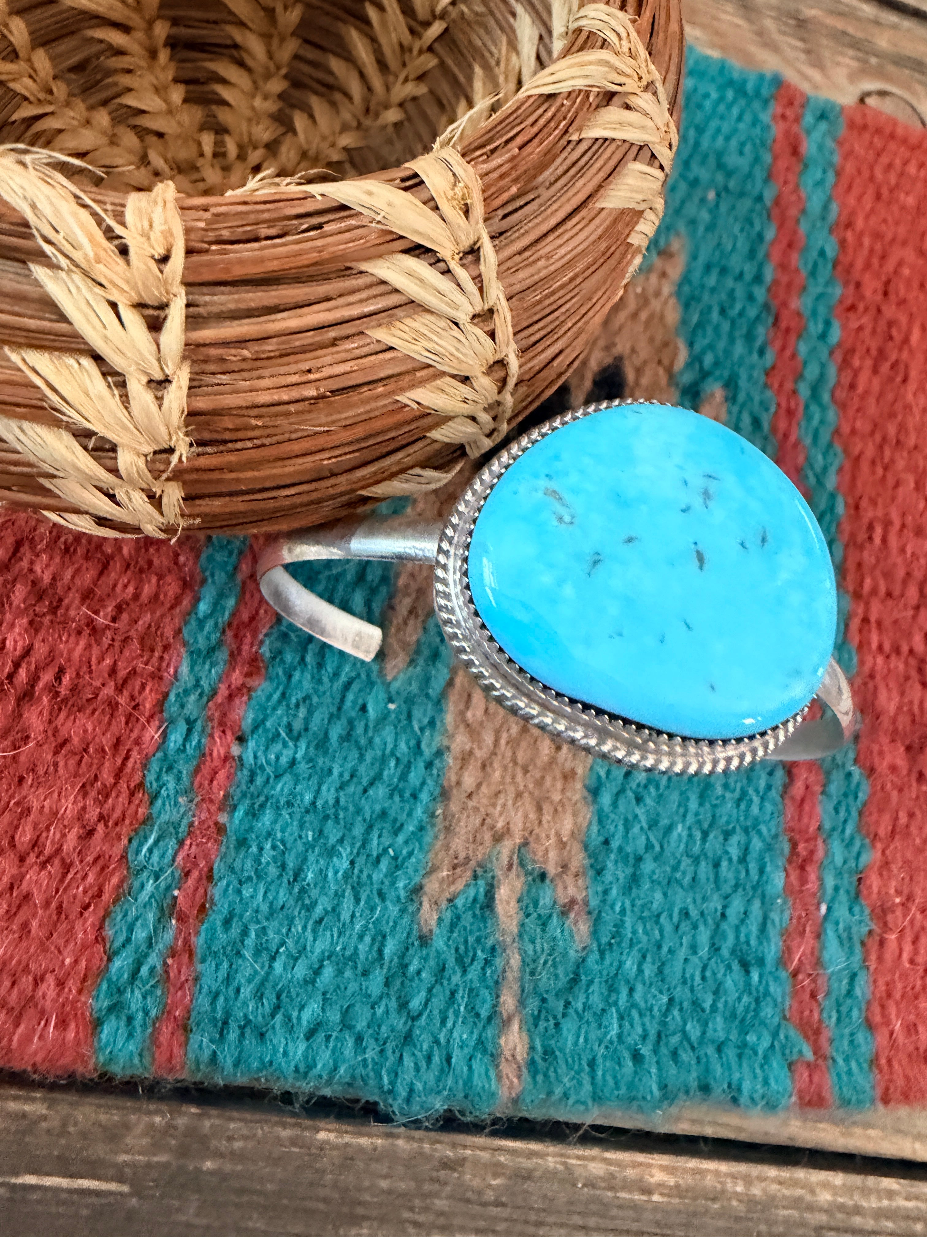 Handmade Turquoise & Sterling Silver Cuff Bracelet
