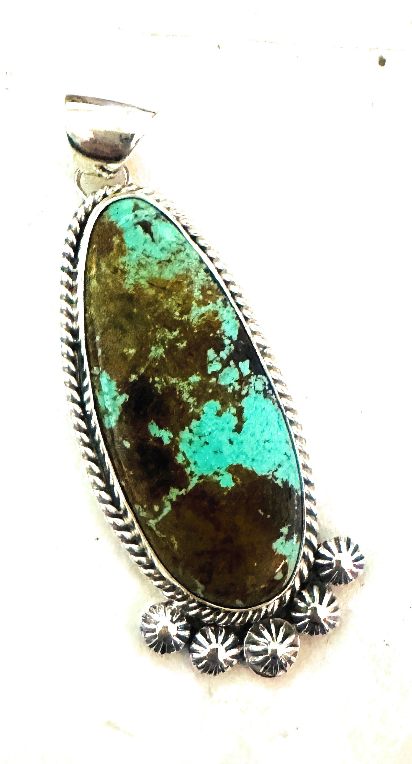 Navajo Number 8 Turquoise & Sterling Silver Pendant