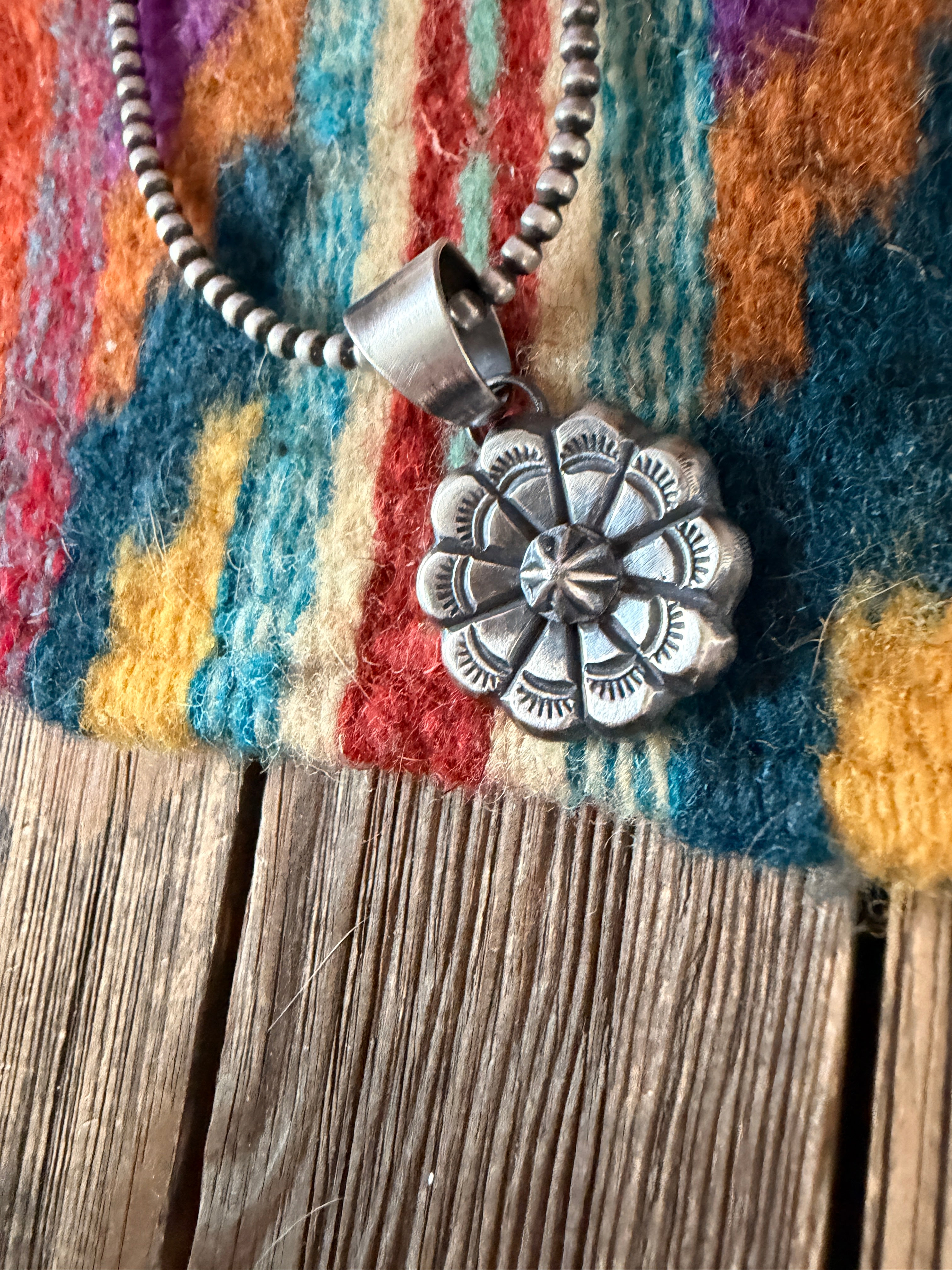 Handcrafted Sterling Silver Flower Pendant by Chimney Butte