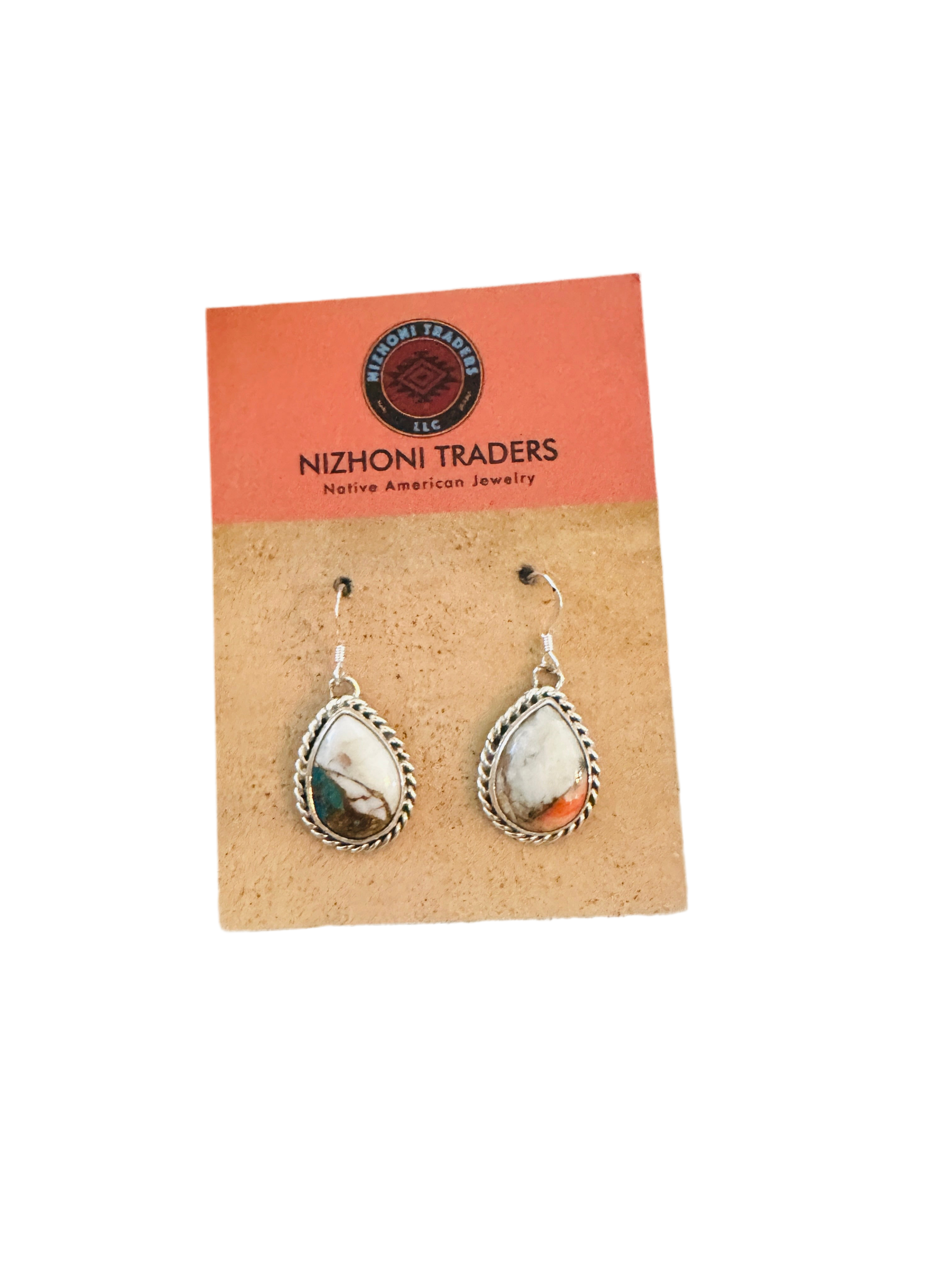 Handcrafted Sterling Silver & Spice Teardrop Dangle Earrings