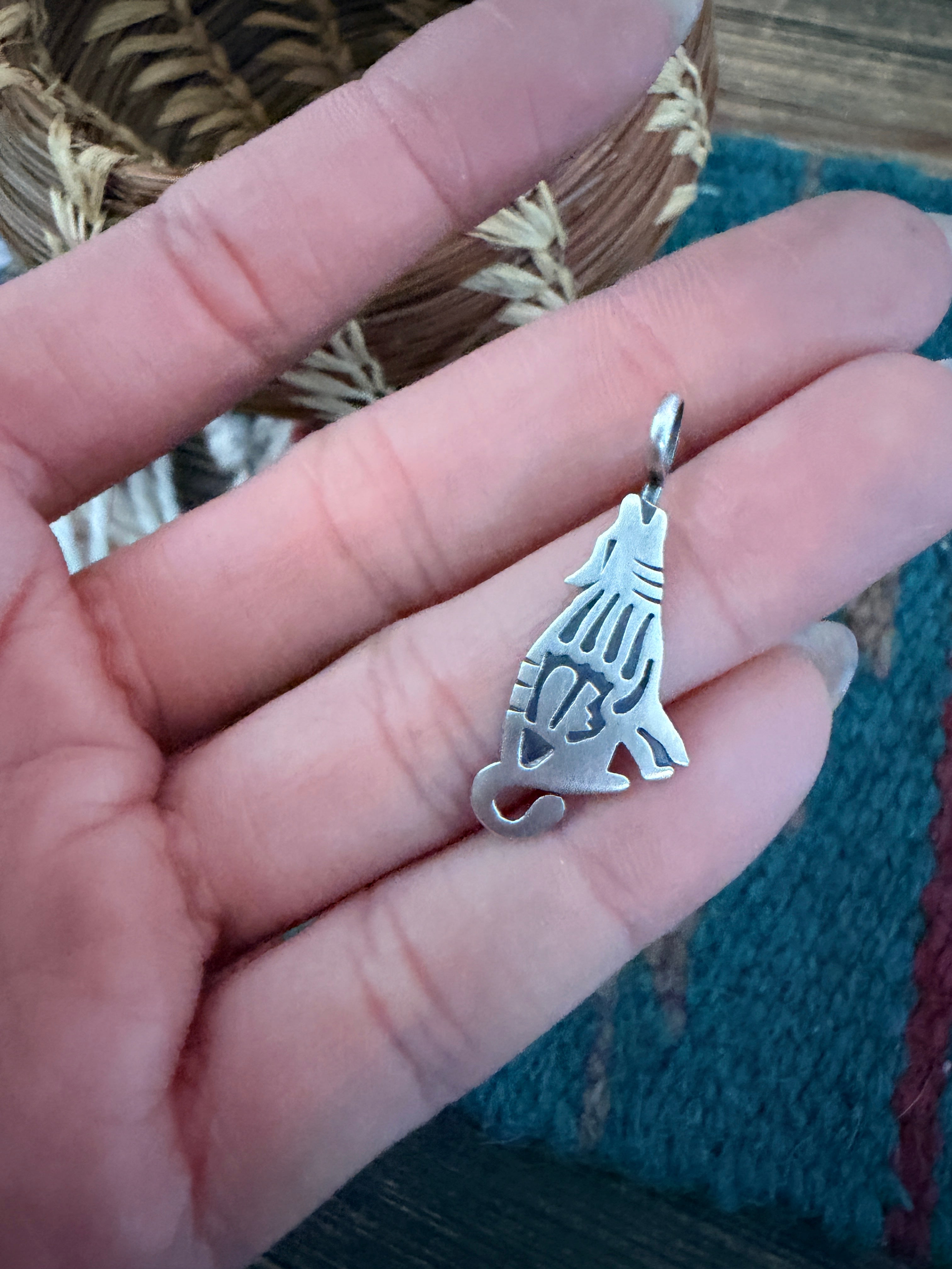 Handcrafted Sterling Silver Coyote Pendant