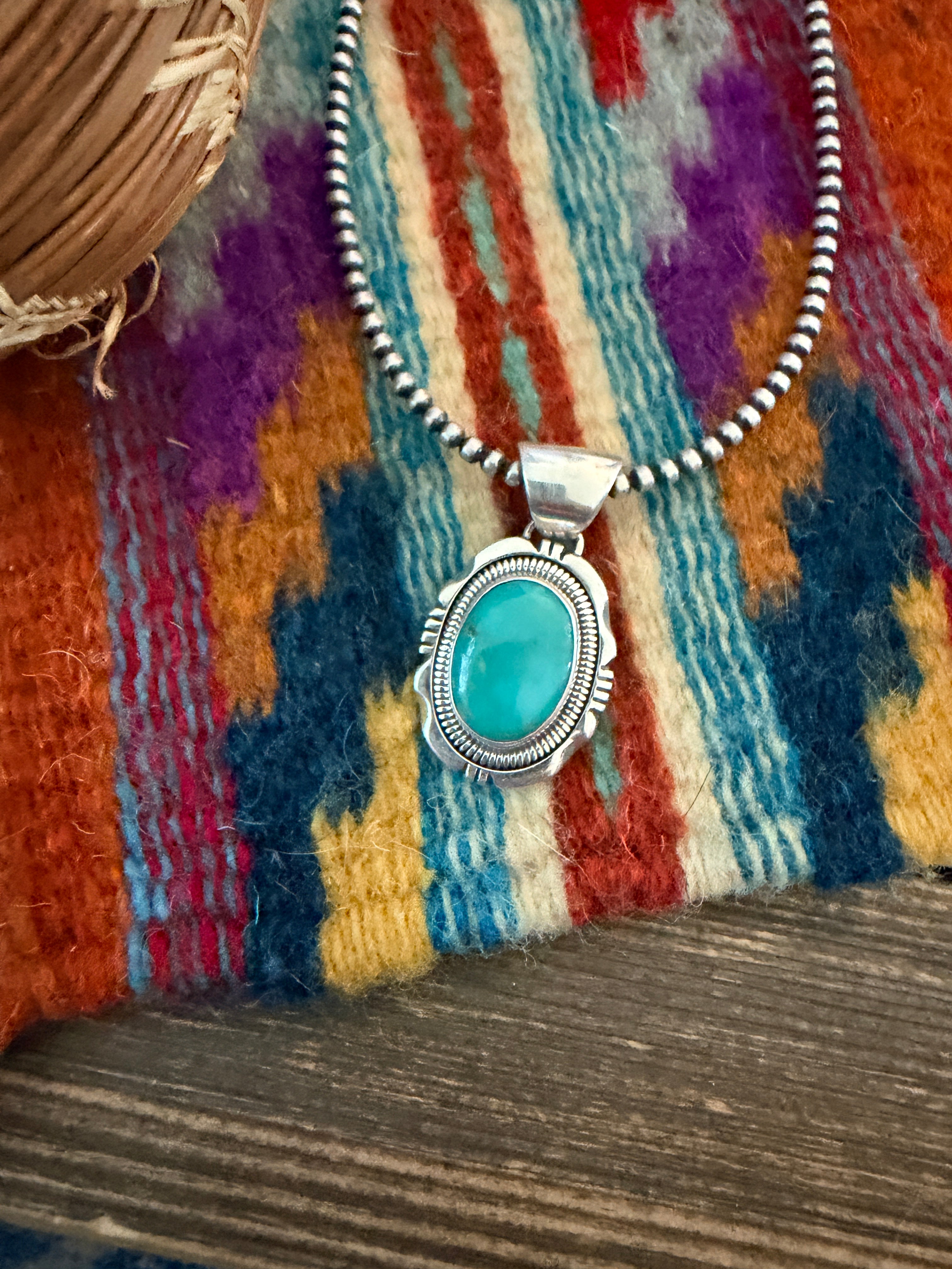 Handcrafted Turquoise and Sterling Silver Pendant