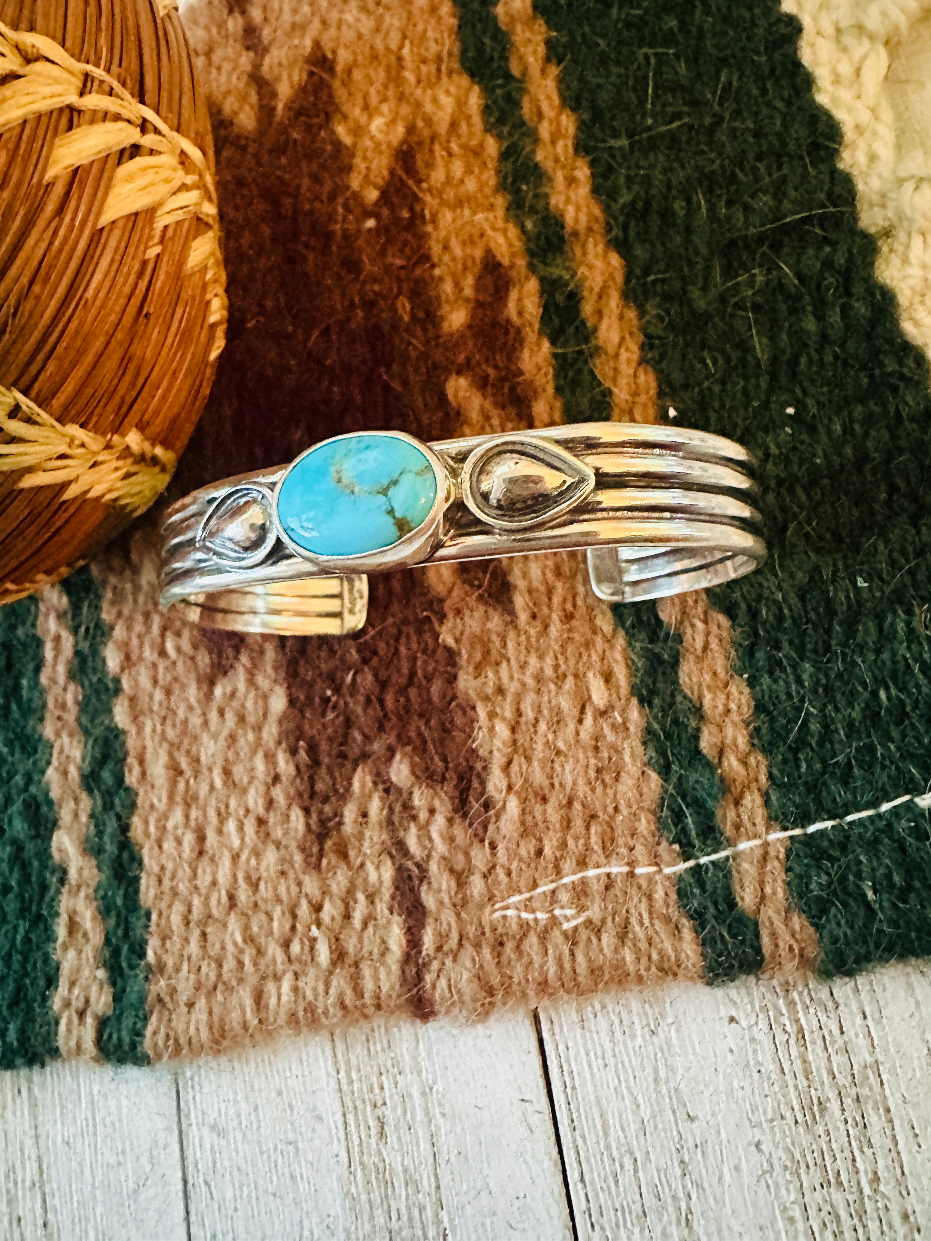 Navajo Turquoise & Sterling Silver Cuff Bracelet