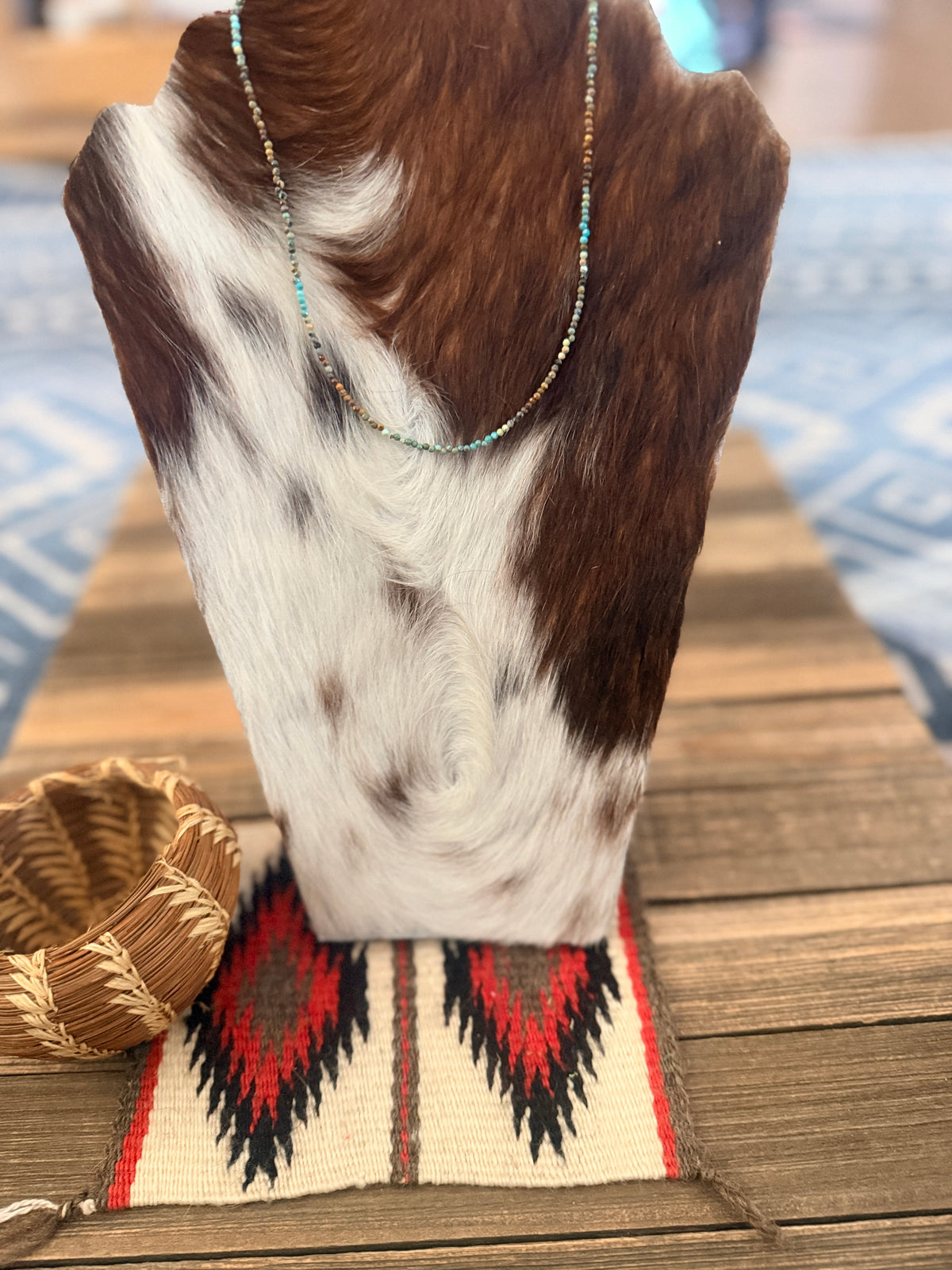 Handcrafted Turquoise 16” Beaded Necklace