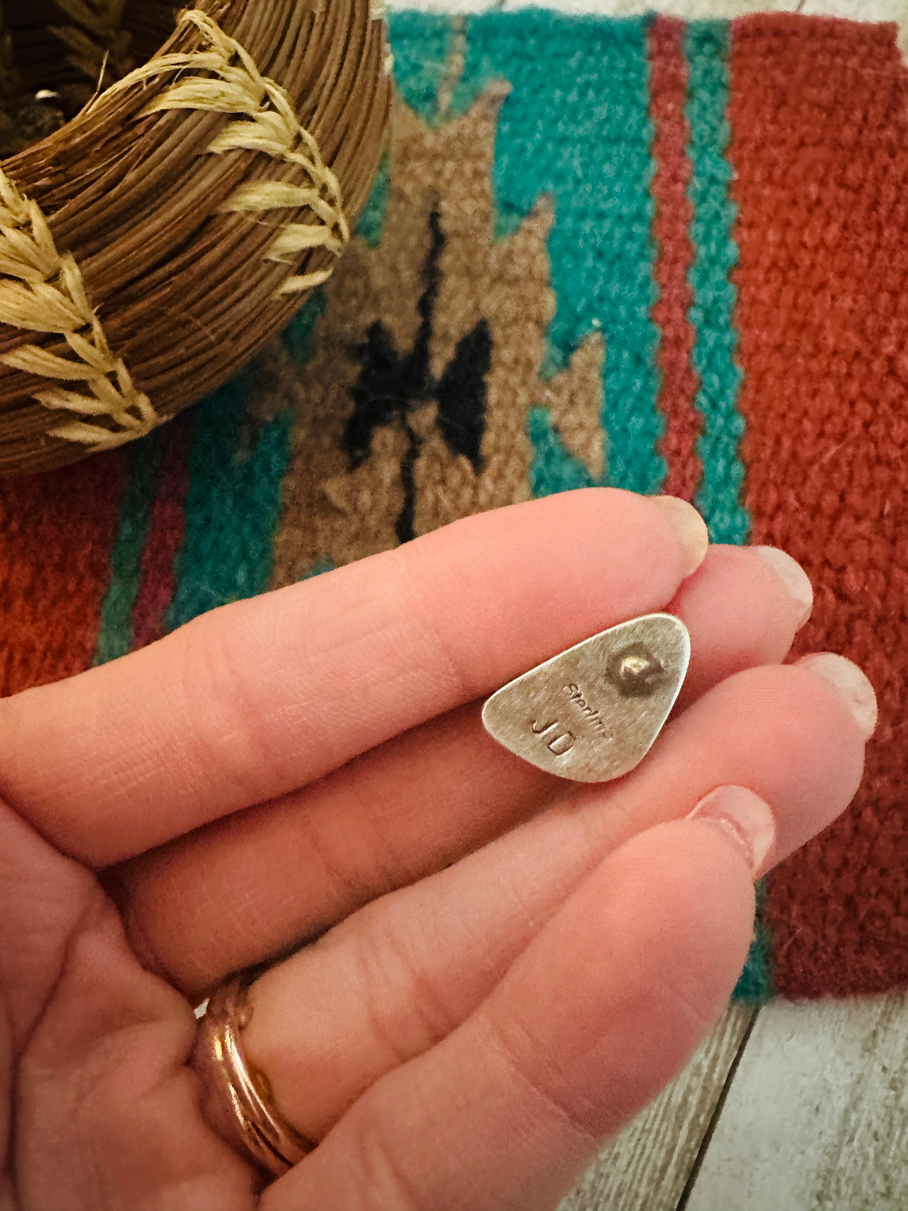 Navajo Sterling Silver & Turquoise Post Earrings