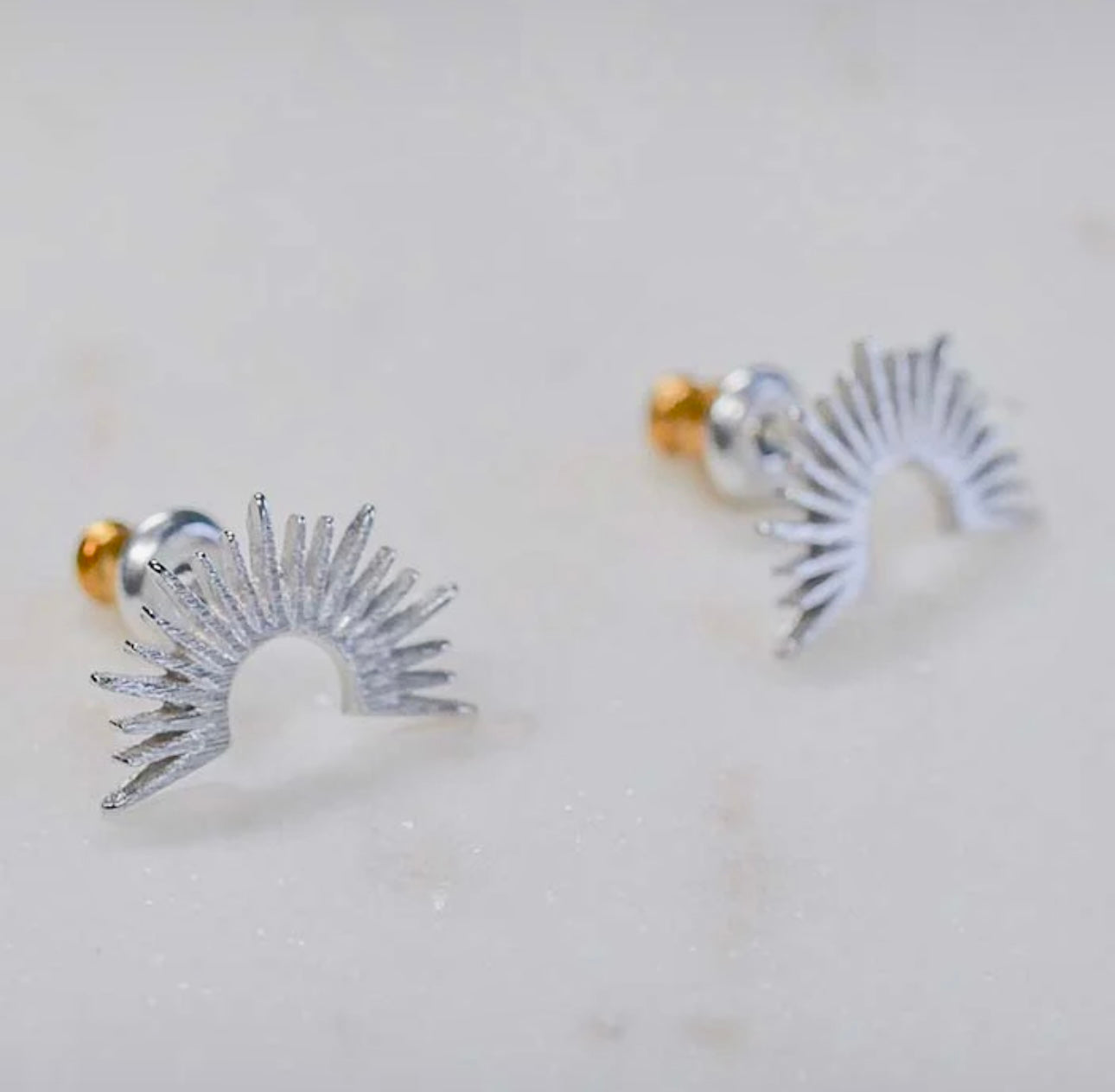 Sterling Silver Sunrise Stud Earrings