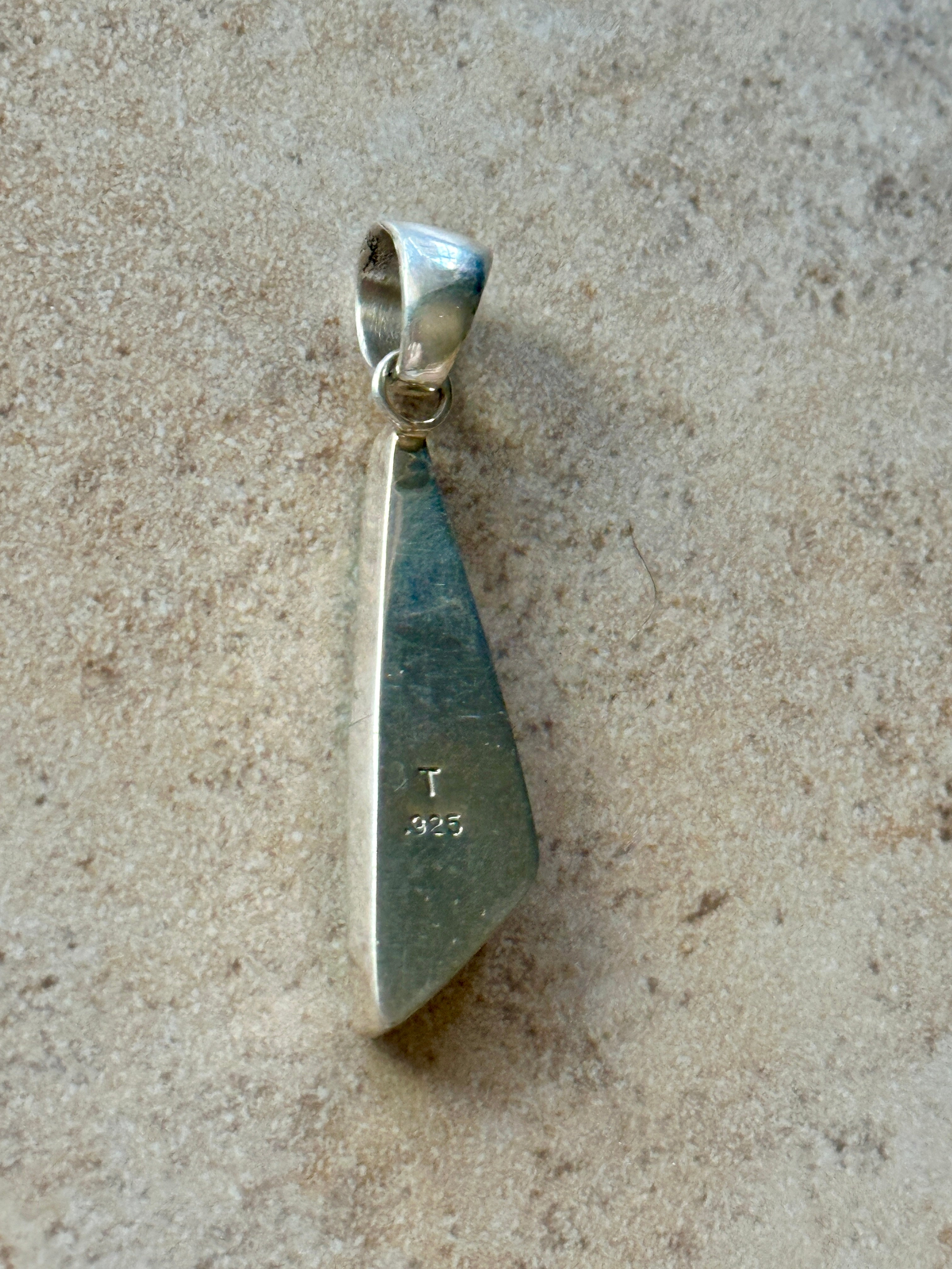 Handcrafted Turquoise 8 & Sterling Silver Pendant Necklace 24”